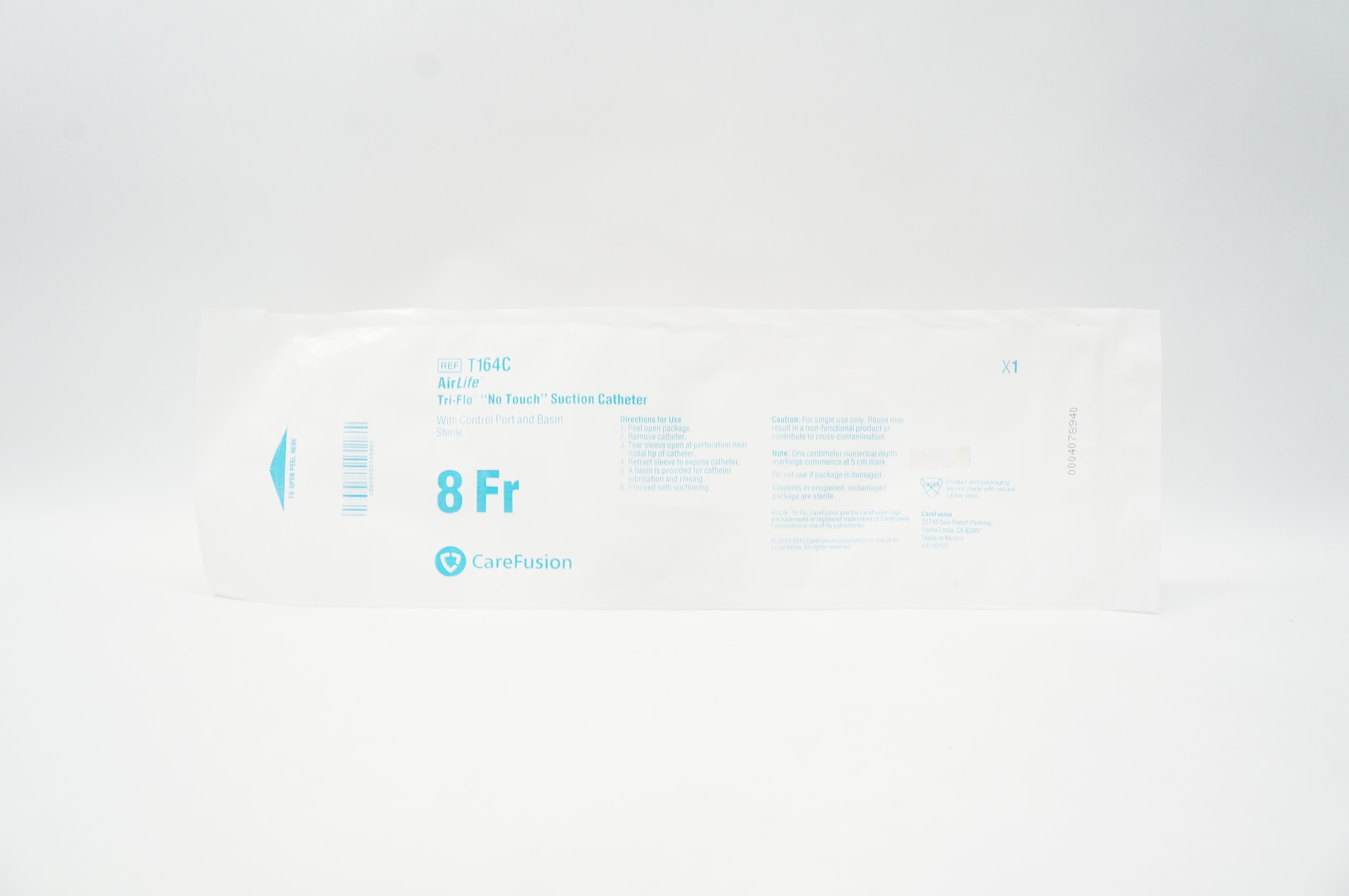 CareFusion T164C AirLife Tri-Flo Suction Cath. with Control Port & Basin 8Fr