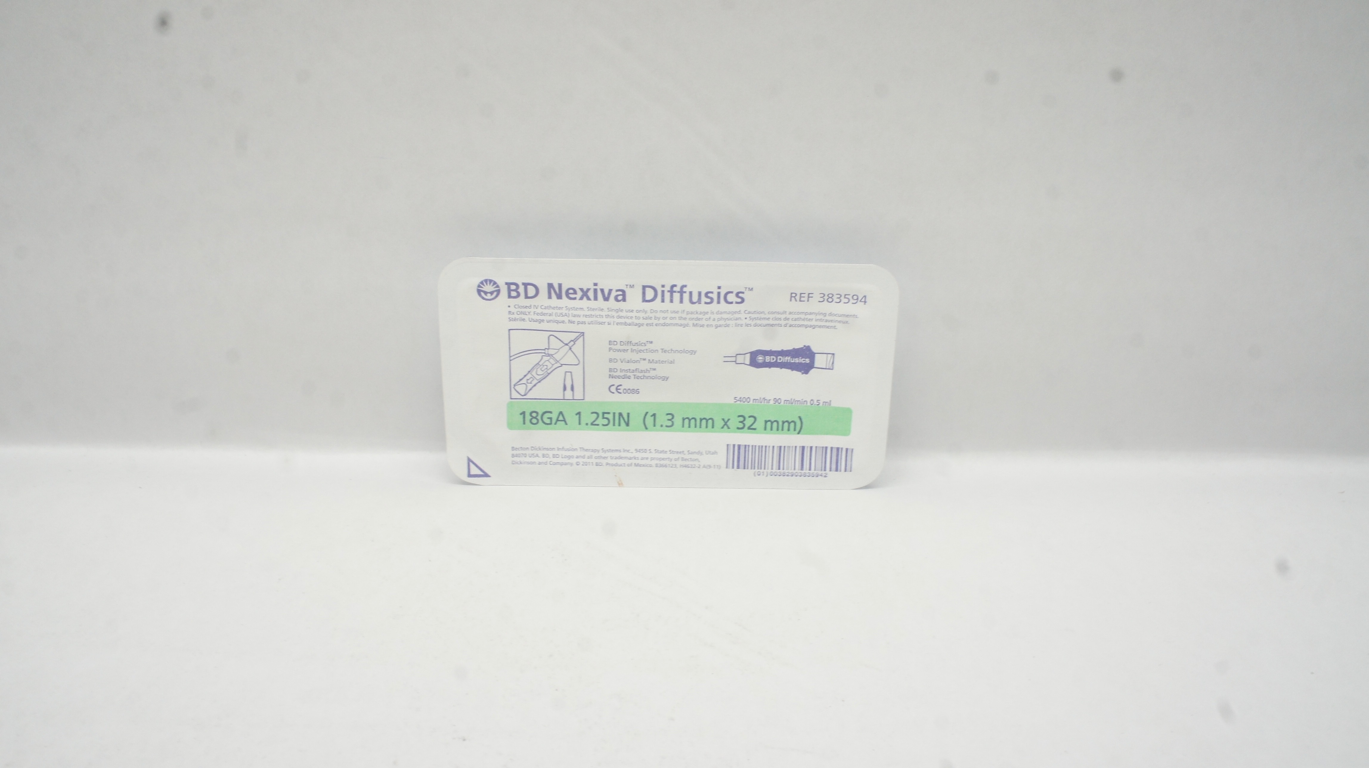 BD 383594 Nexiva Diffusics Closed IV Cath. System 18GA x 1.25inch (x)