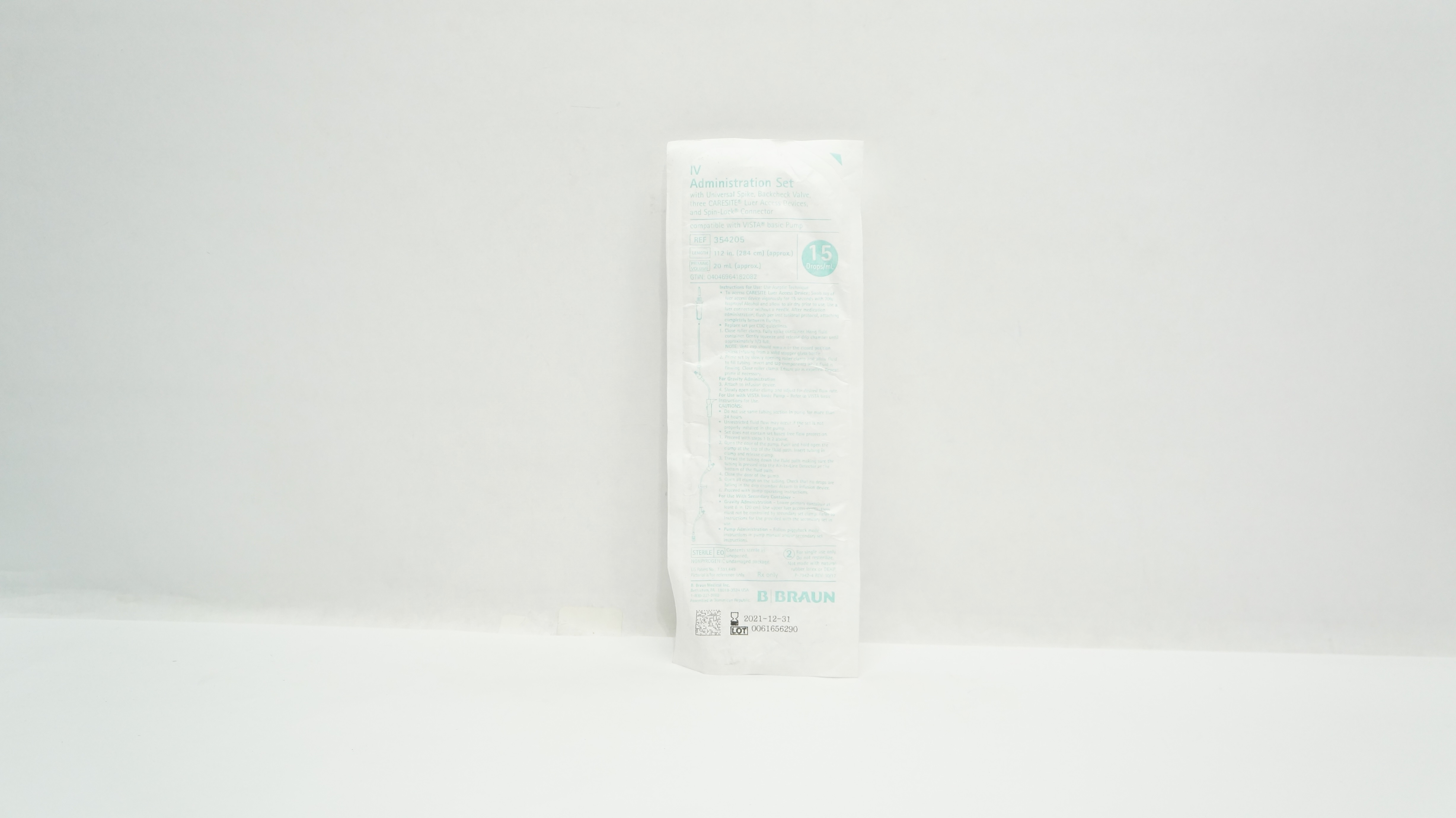 Braun 354205 IV Administration Set 112inch x 20mL 15Drops/mL (x)