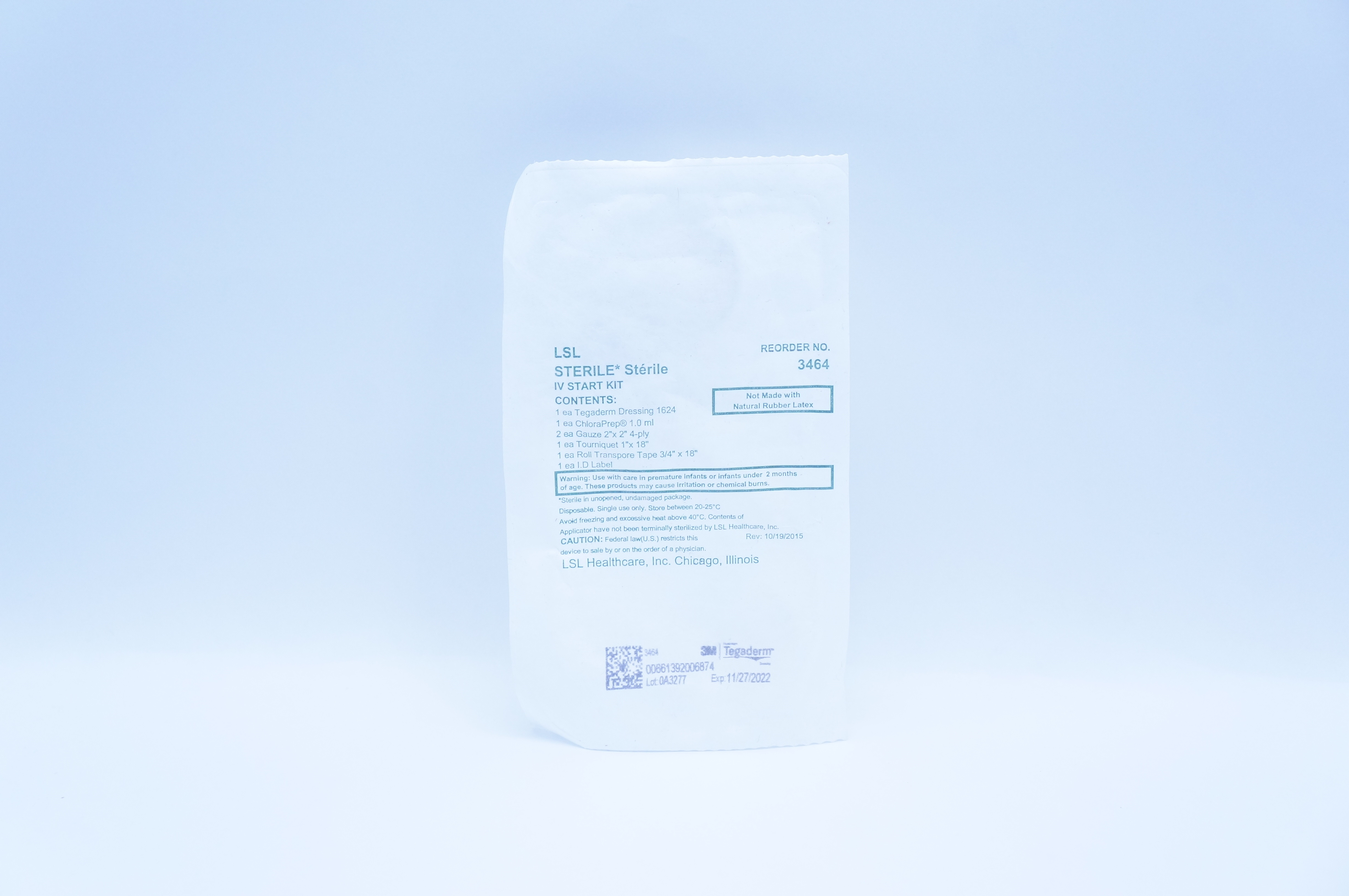 3M 3464 Tegaderm LSL Sterile IV Start Kit