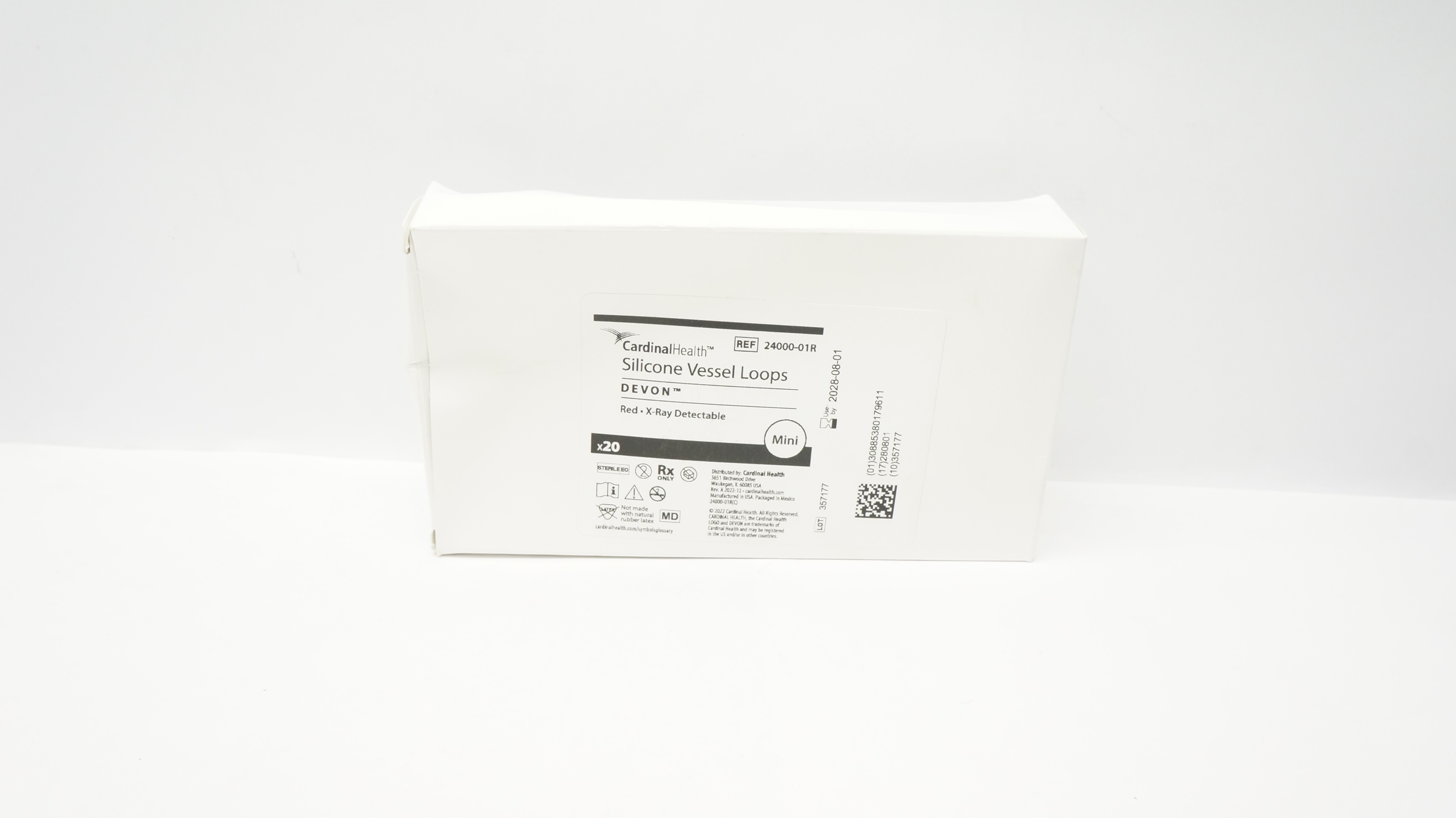 Cardinal Health 24000-01R Silicone Vessel Loops Devon,Mini,Red - Pack of 10