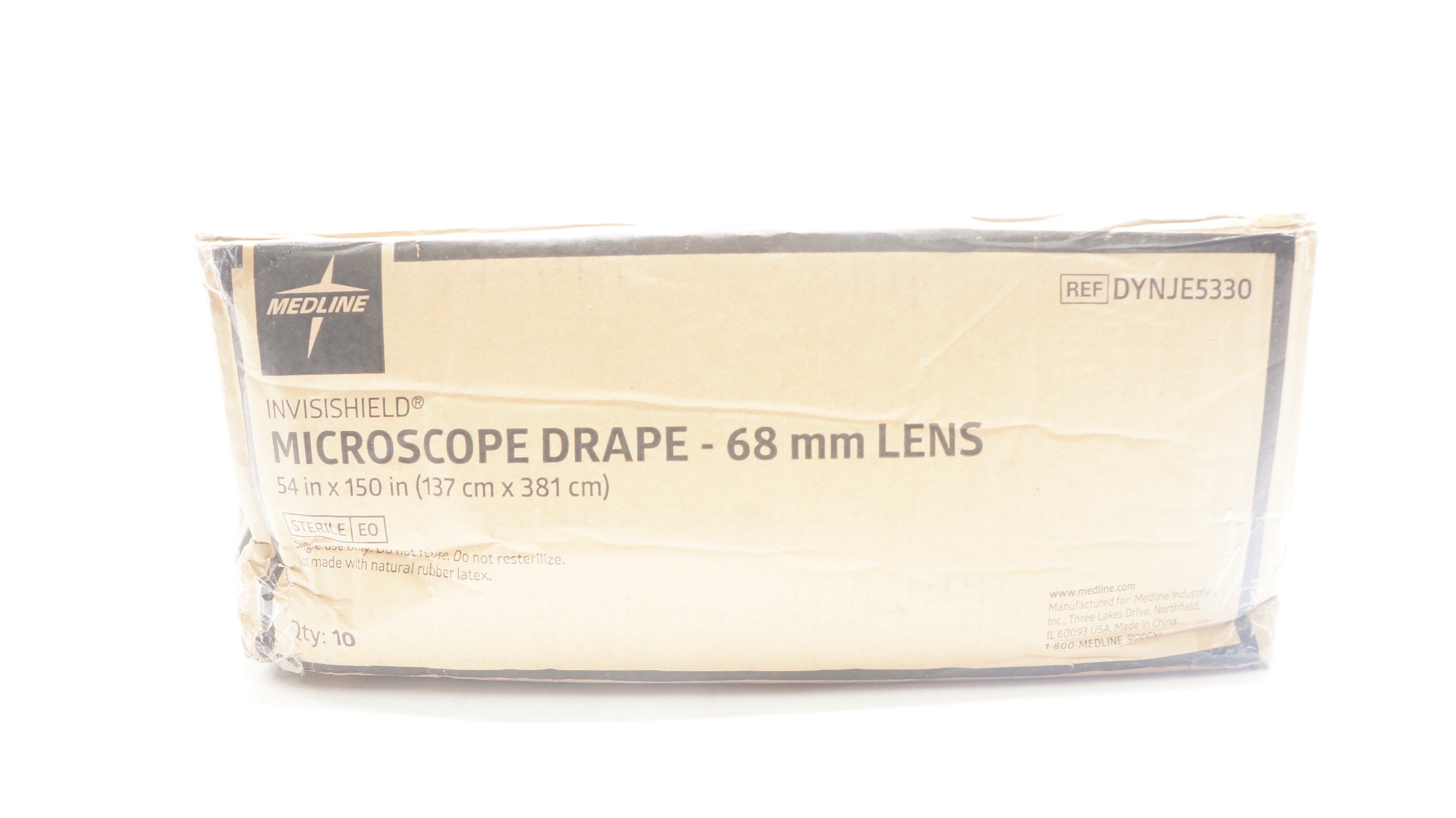 Medline DYNJE5330 Microscope Drape 68mm Lens 54inch x 150inch - Box of 10