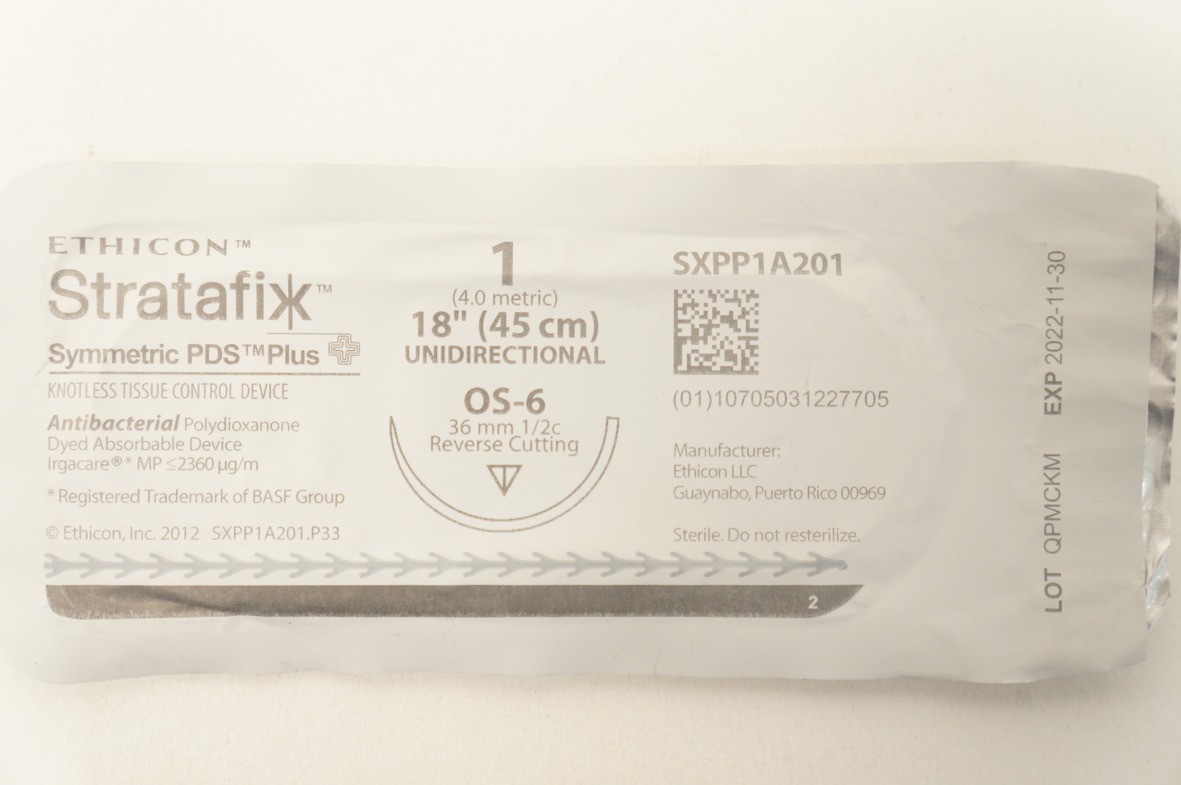 Ethicon SXPP1A201 1 Stratafix OS-6 36mm 1/2c Reverse Cutting 18inch