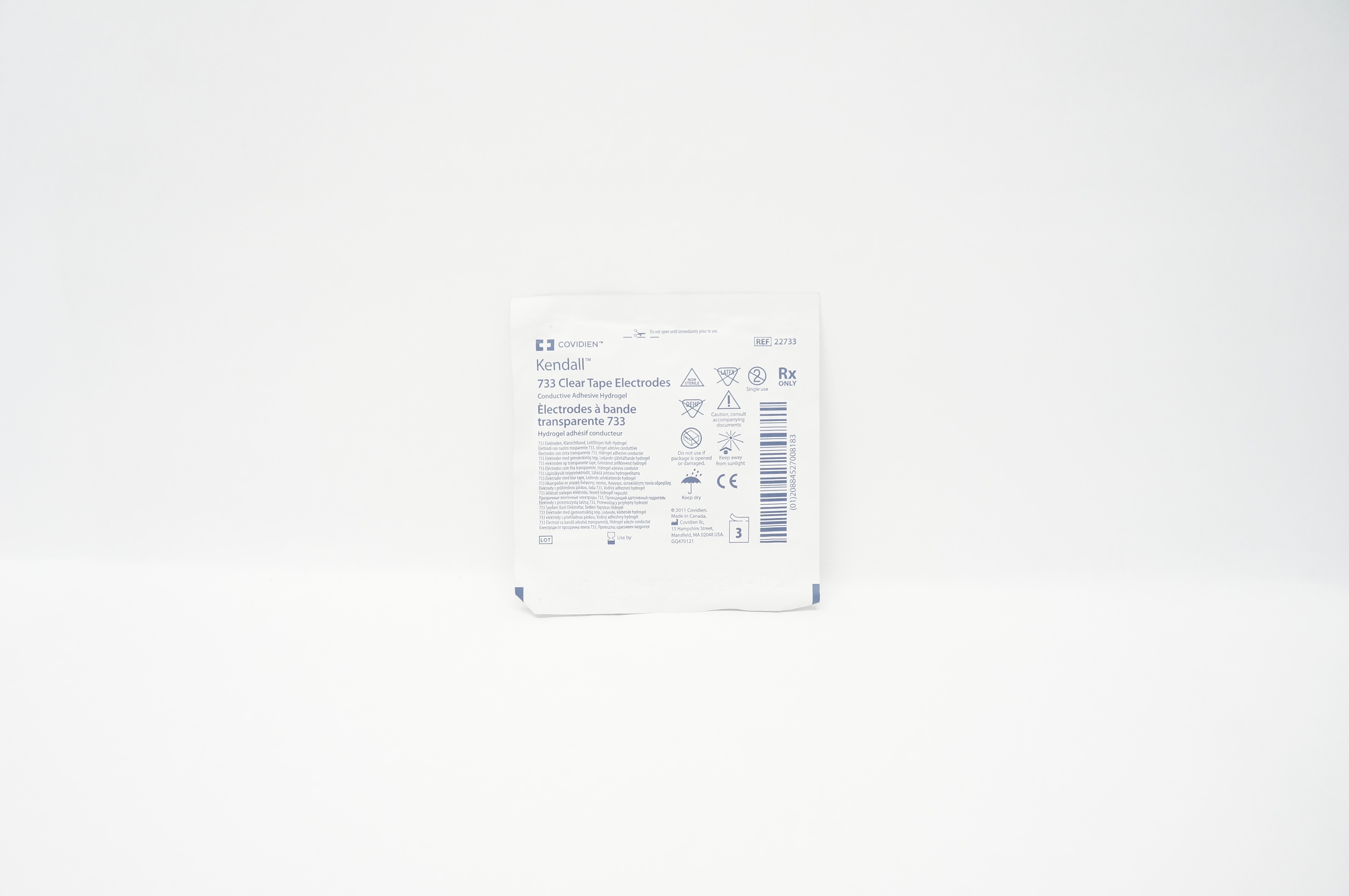 Covidien 22733 Kendall 733 Clear Tape Electrodes (x) - Pack of 3