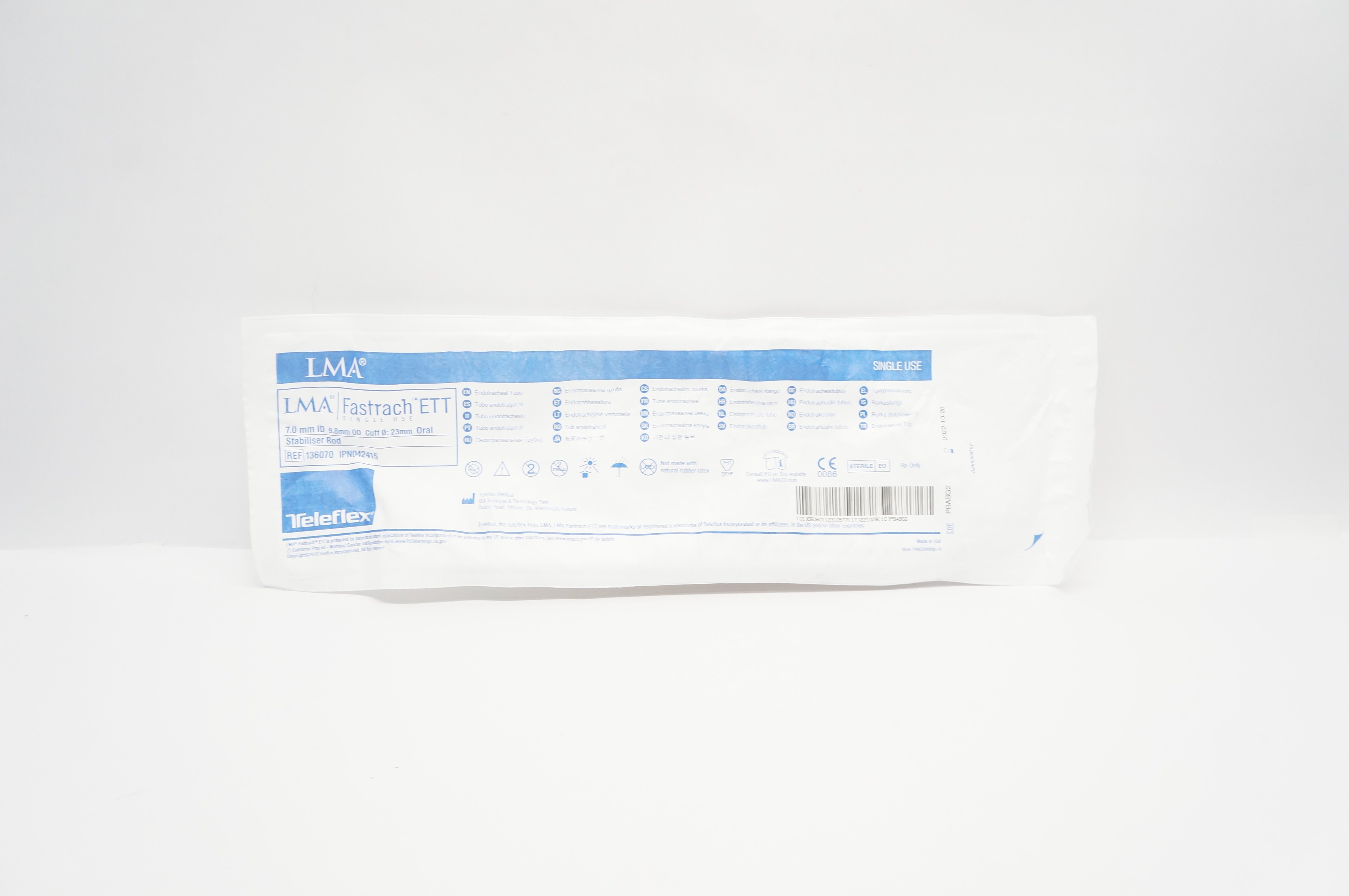 Teleflex 136070 LMA Fastrach Endotracheal Tube & Oral Stabiliser Rod Size 7 (x)