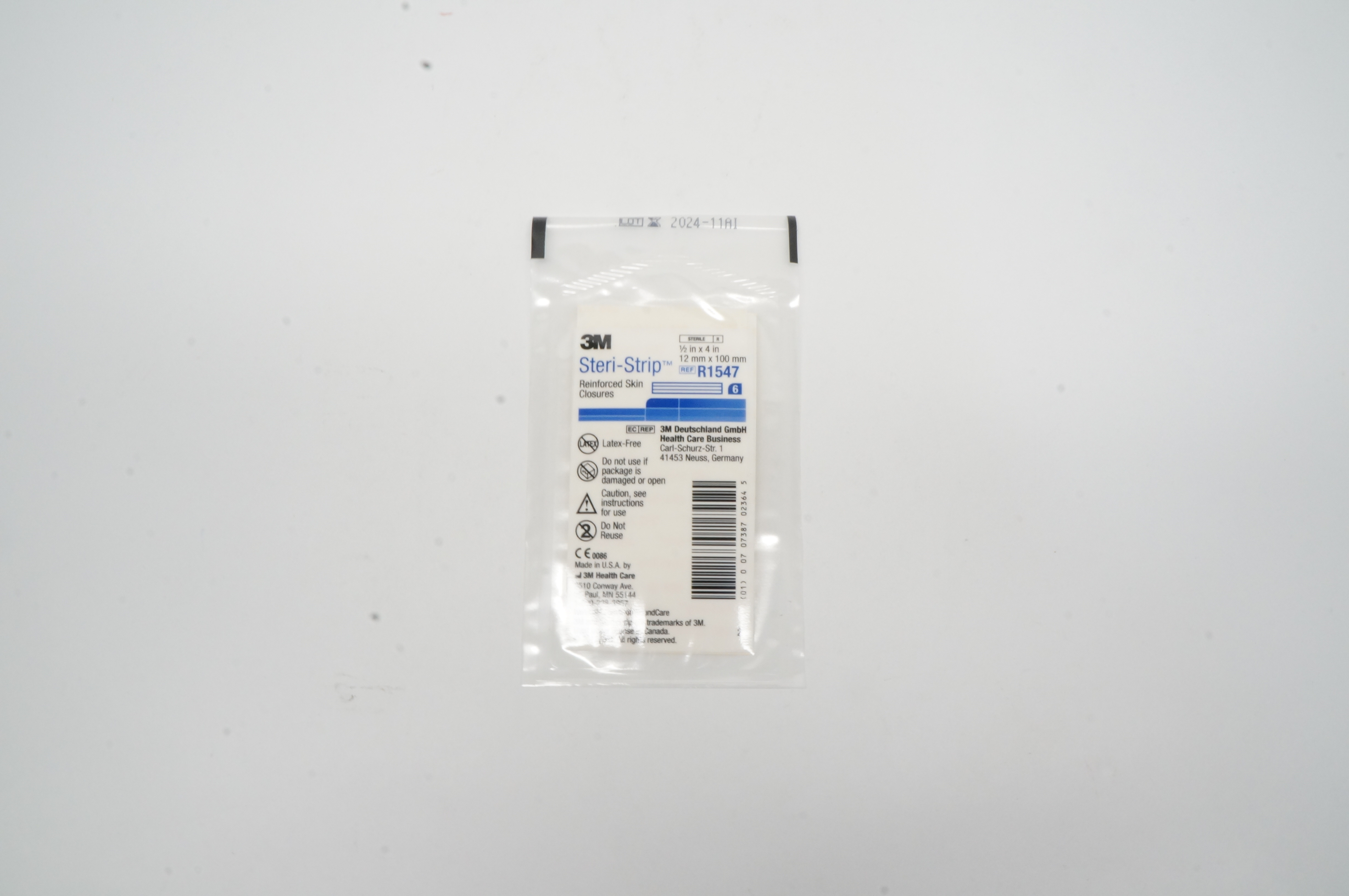 3M R1547 Steri-Strip Reinforced Skin Closures 1/2 inch x 4 inch - Pack of 6