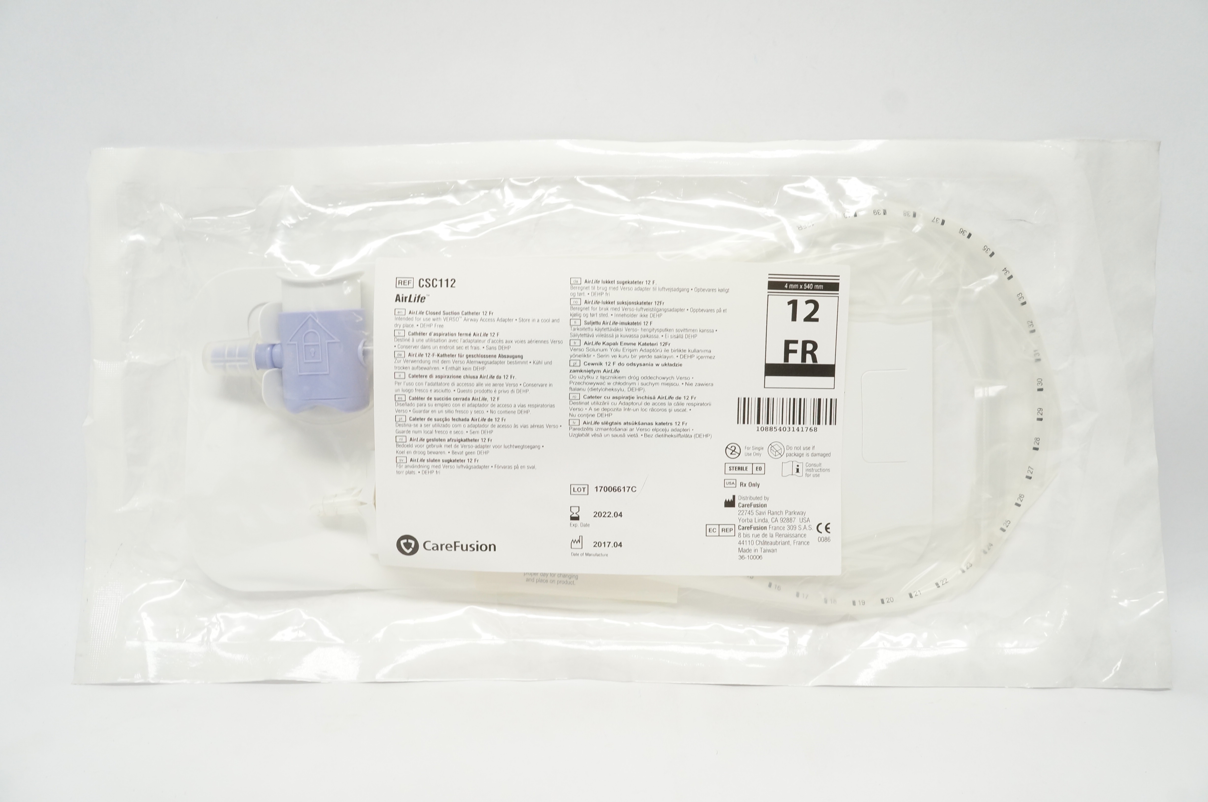 CareFusion CSC112 AirLife Closed Suction Cath. 12 Fr (x)