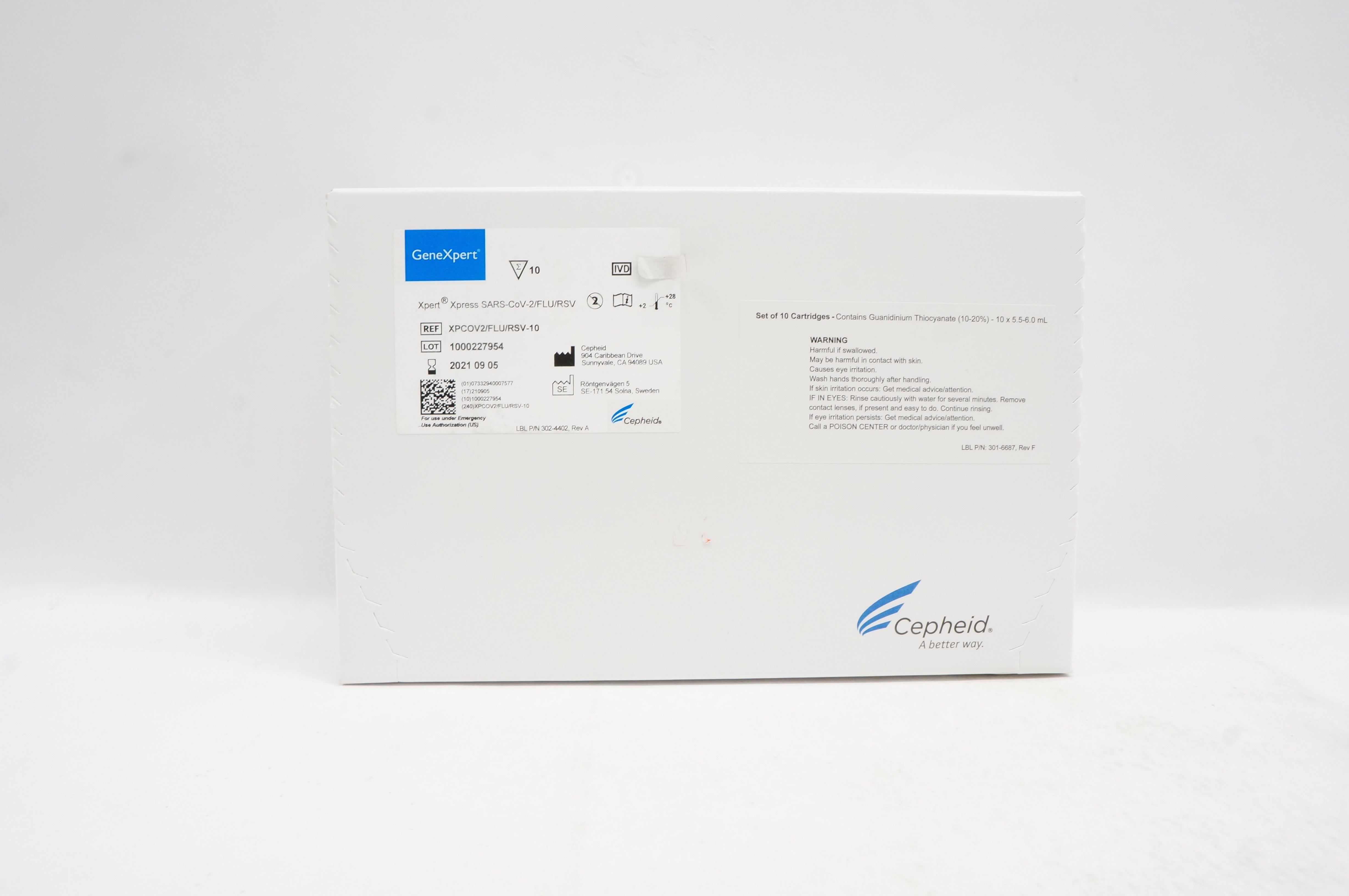 Cepheid XPCOV2/FLU/RSV-10 Xpert Xpress SARS-CoV-2/FLU/RSV - Box of 10 (x)