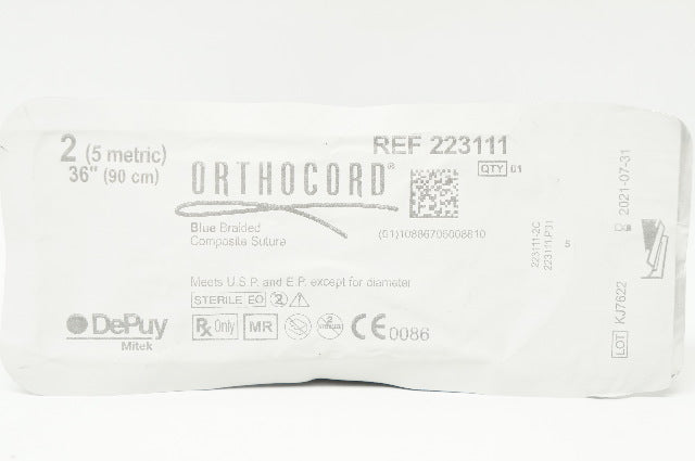 DePuy 223111 2 ORTHOCORD Blue braided Composite Stre 36inch (x)