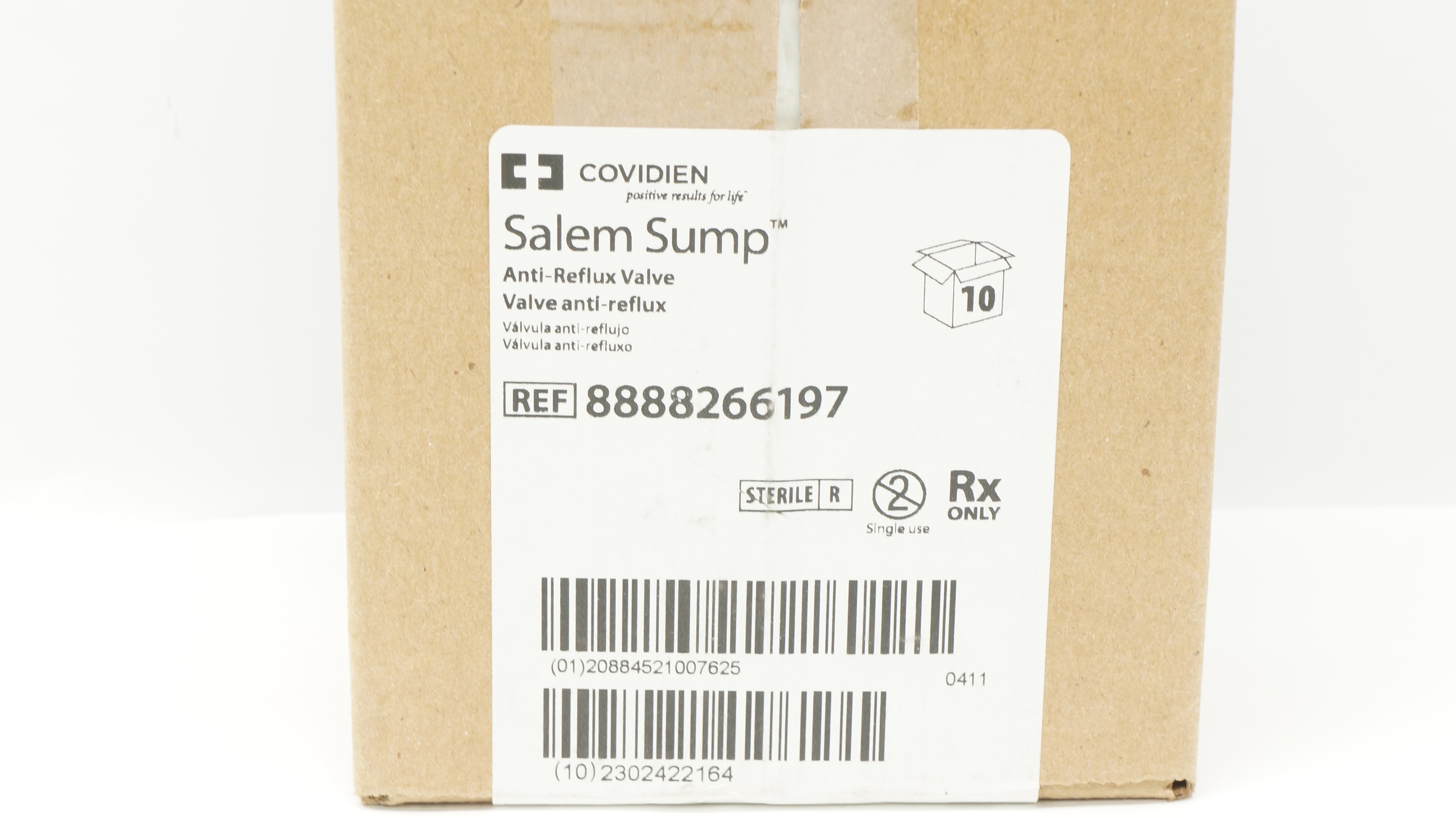 Covidien 8888266197 Salem Sump Anti-Reflux Valve - Box of 10