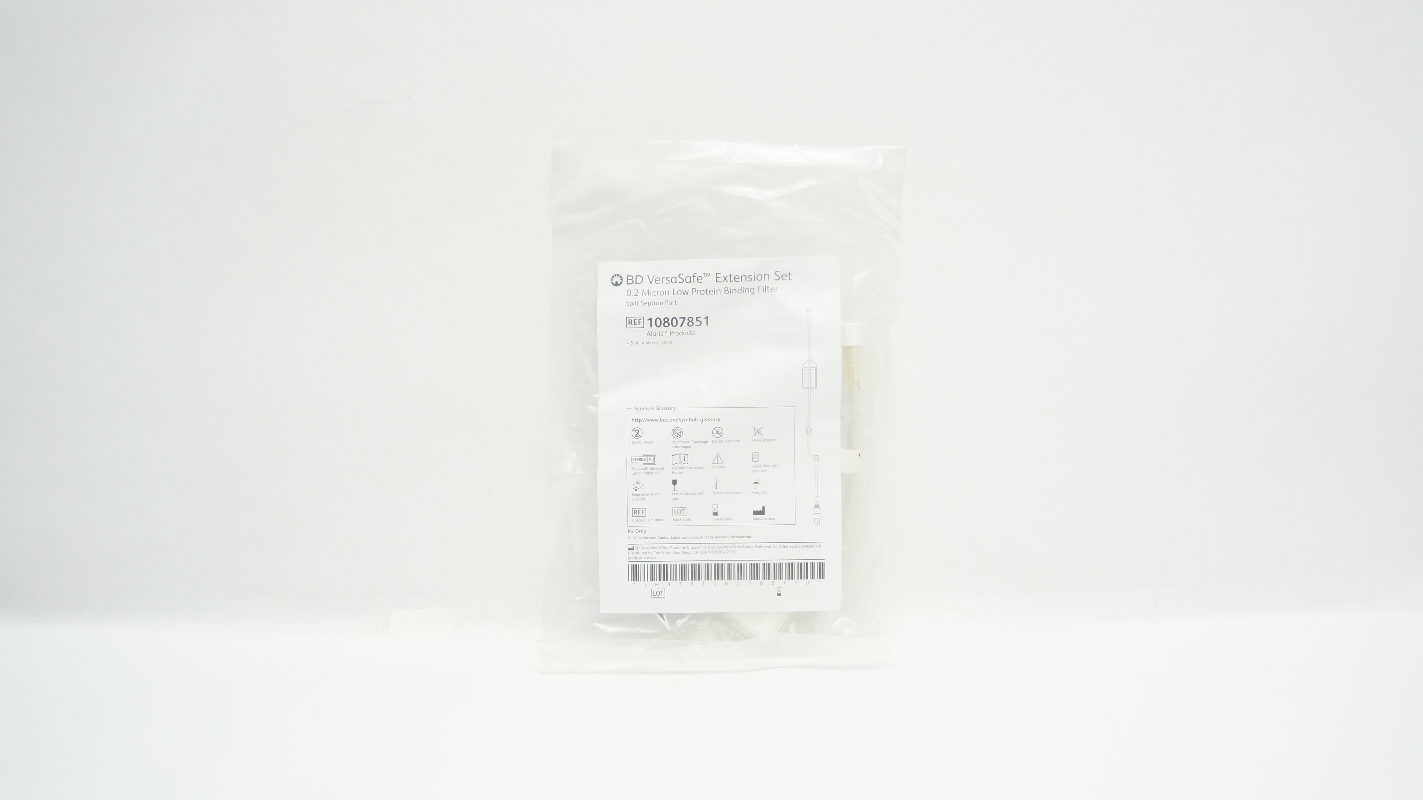 BD 10807851 Alaris Products VersaSafe Extension Set, 5mL x 18inch (x)