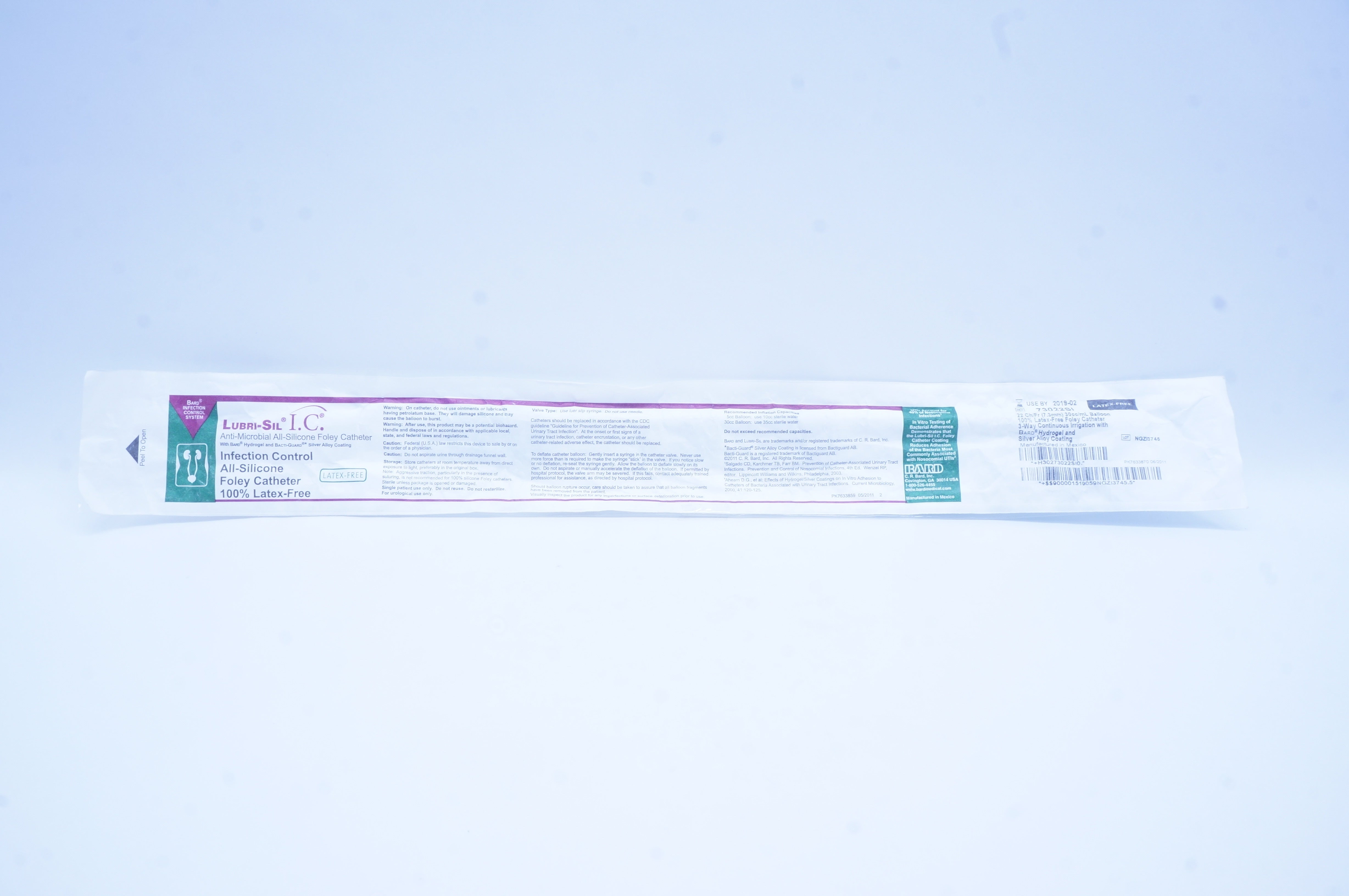 Bard 73022SI Lubri-Sil I.C. Anti-Microbial Foley Cath. 22Ch/Fr x 30cc/mL (x)