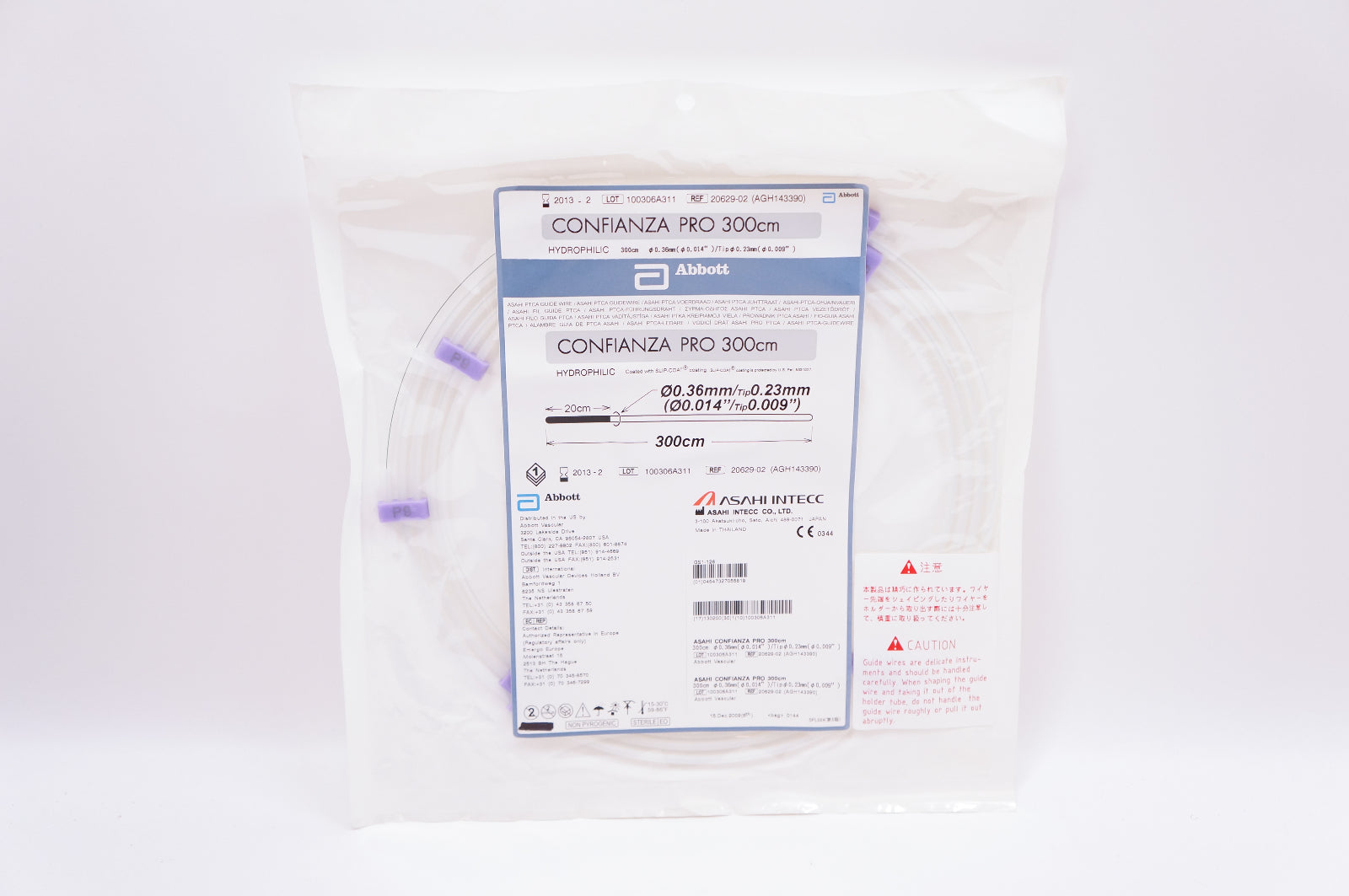 Abbott 20629-02 ASAHI PTCA Guide Wire CONFIANZA PRO 0.014inch x 300cm (x)