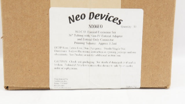Neo Devices ND36EO N.I.C.U. Enteral Extension Set 36inch x 1.2ml - Box of 50
