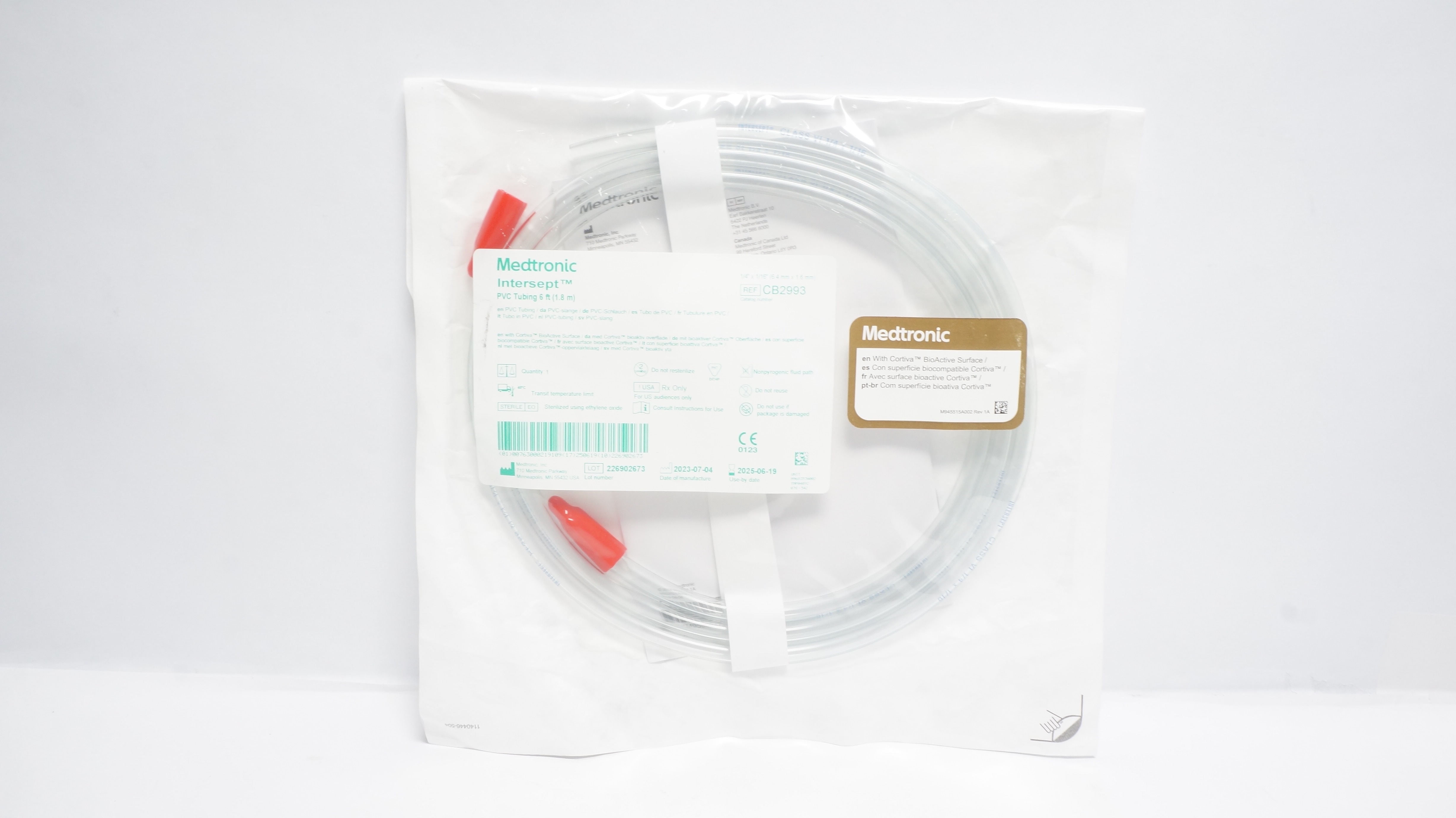 Medtronic CB2993 Intersept PVC Tubing 6Ft, 1/4In x 1/16In (x)