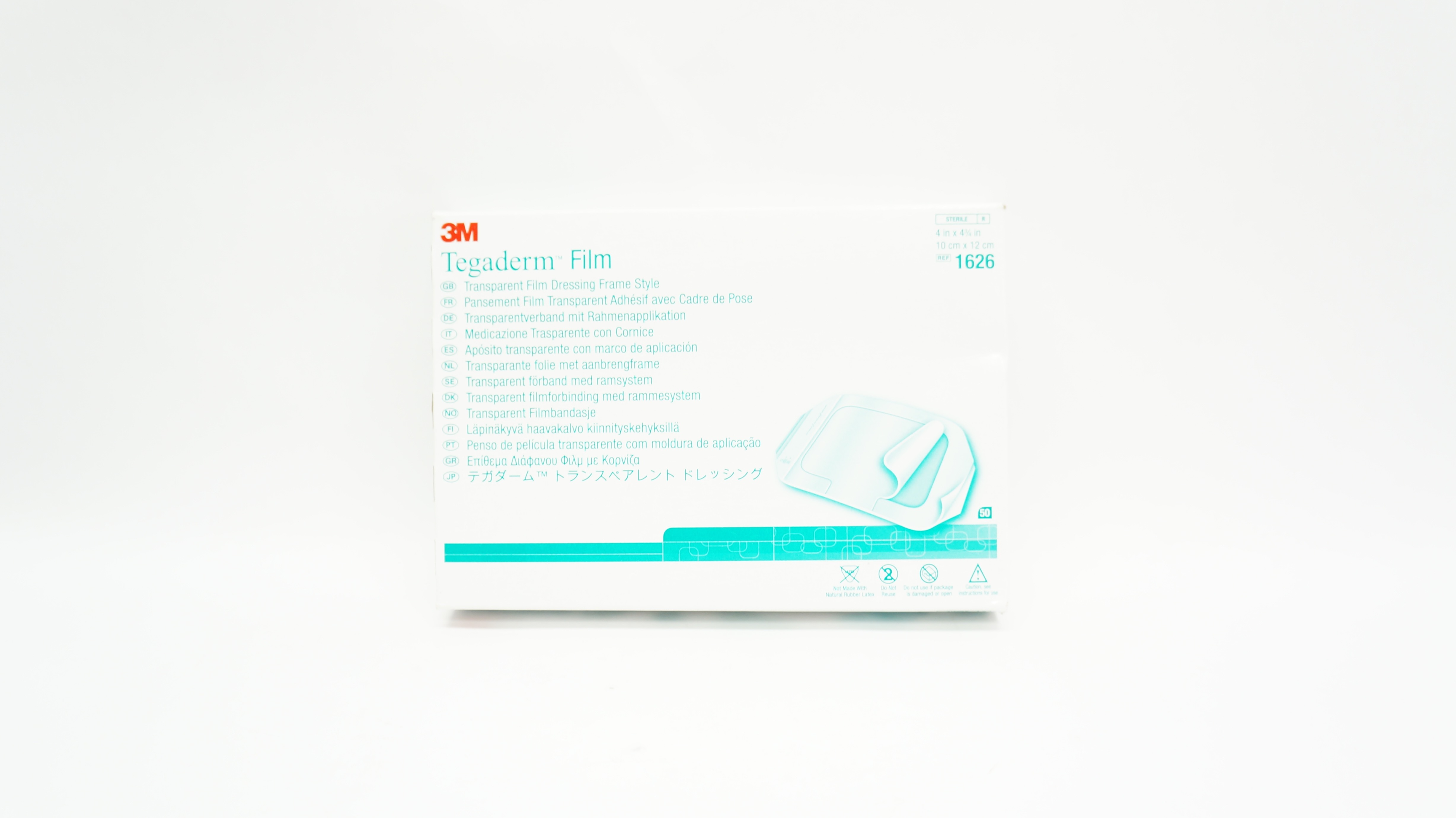 3M 1626 Tegaderm Transparent Film Dressing Frame Style 4 x 4-3/4inch - Box of 50