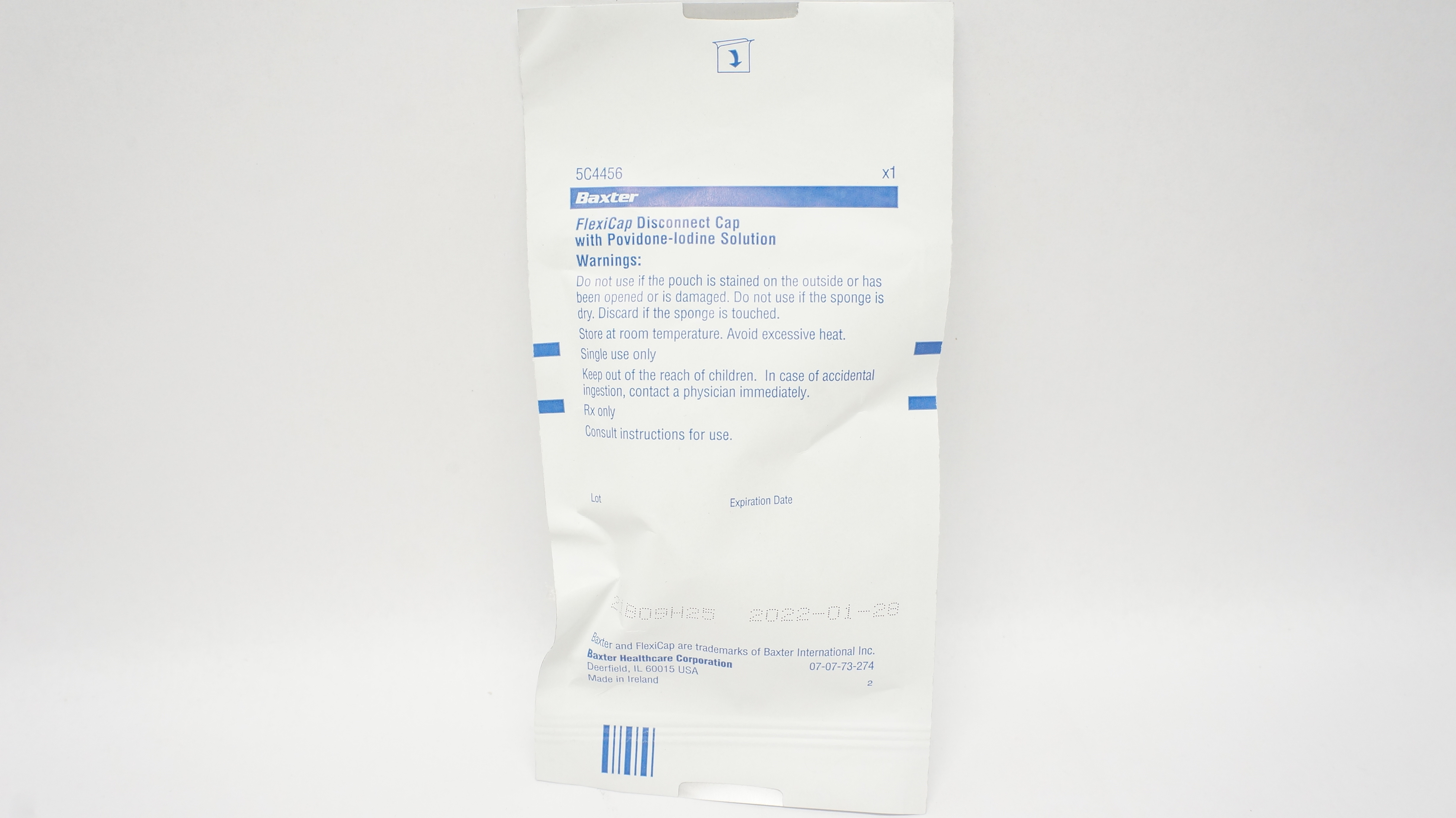 Baxter 5C4456 FlexiCap Disconnect Cap With Povidone-Iodine Solution (x)