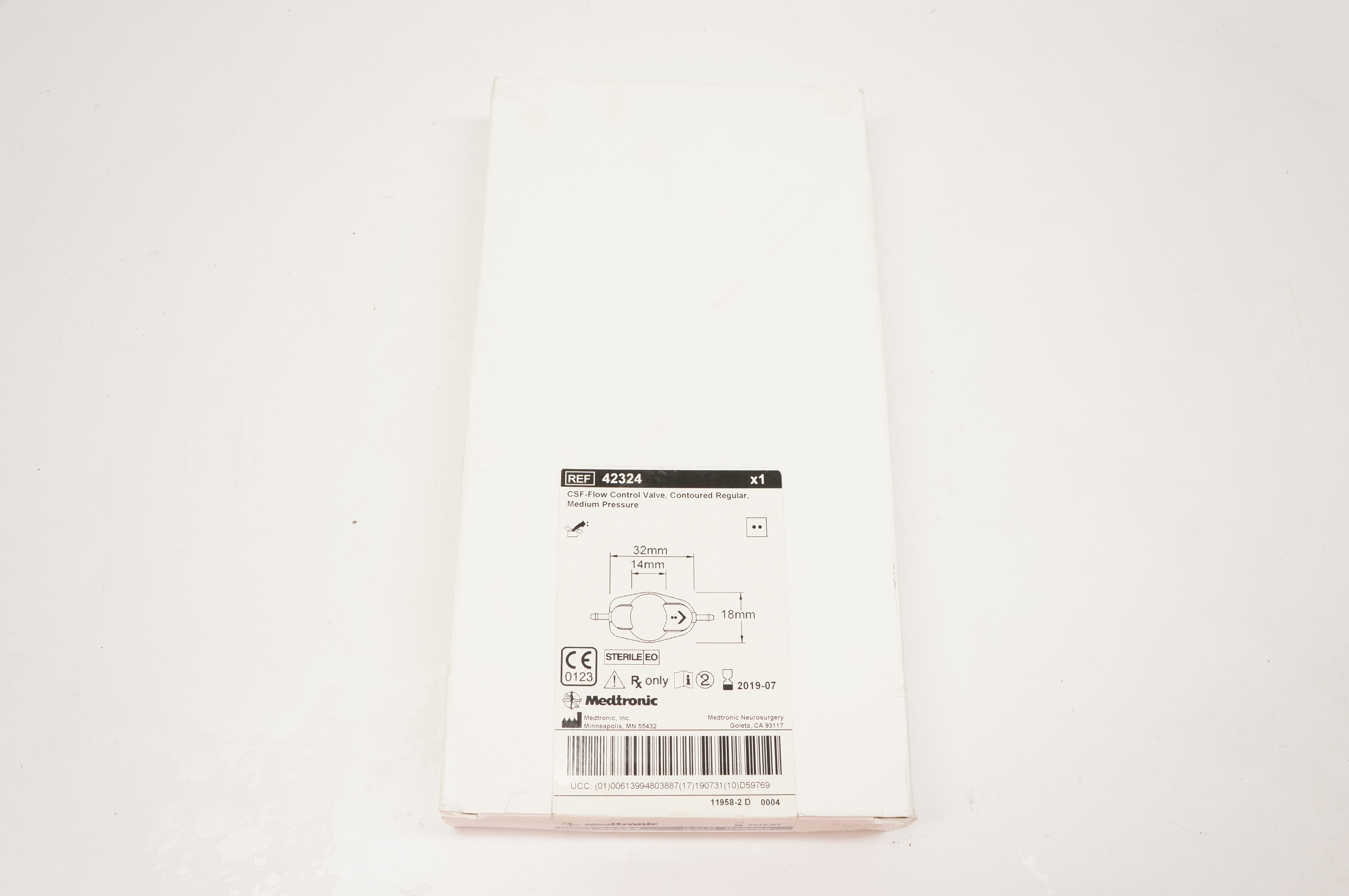 Medtronic 42324 CSF-Flow Control Valve, Medium Pressure 32mm x 18mm (x)