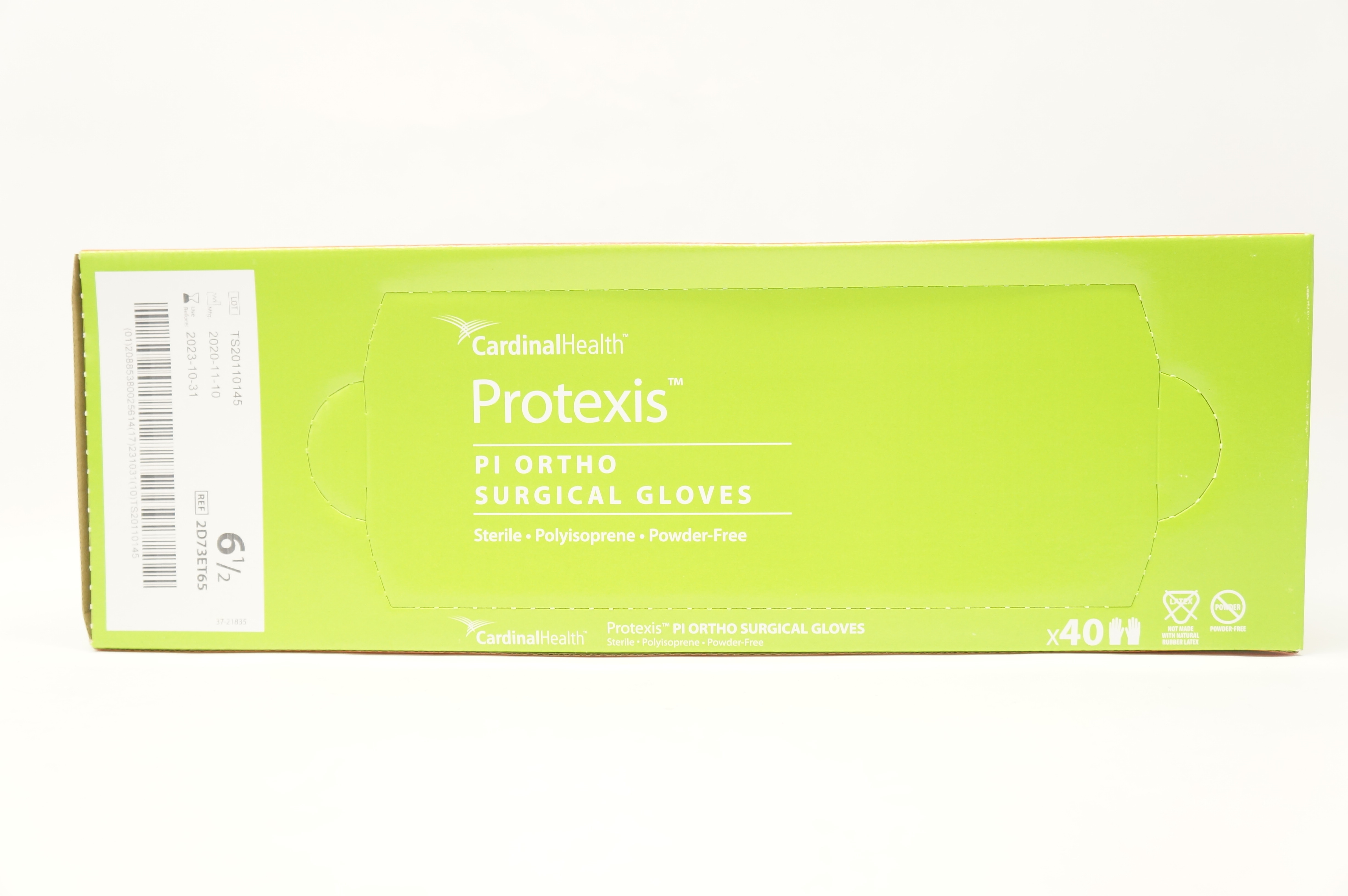 Cardinal Health 2D73ET65 Protexis PI Ortho Surgical Gloves, 6-1/2 - Box of 40