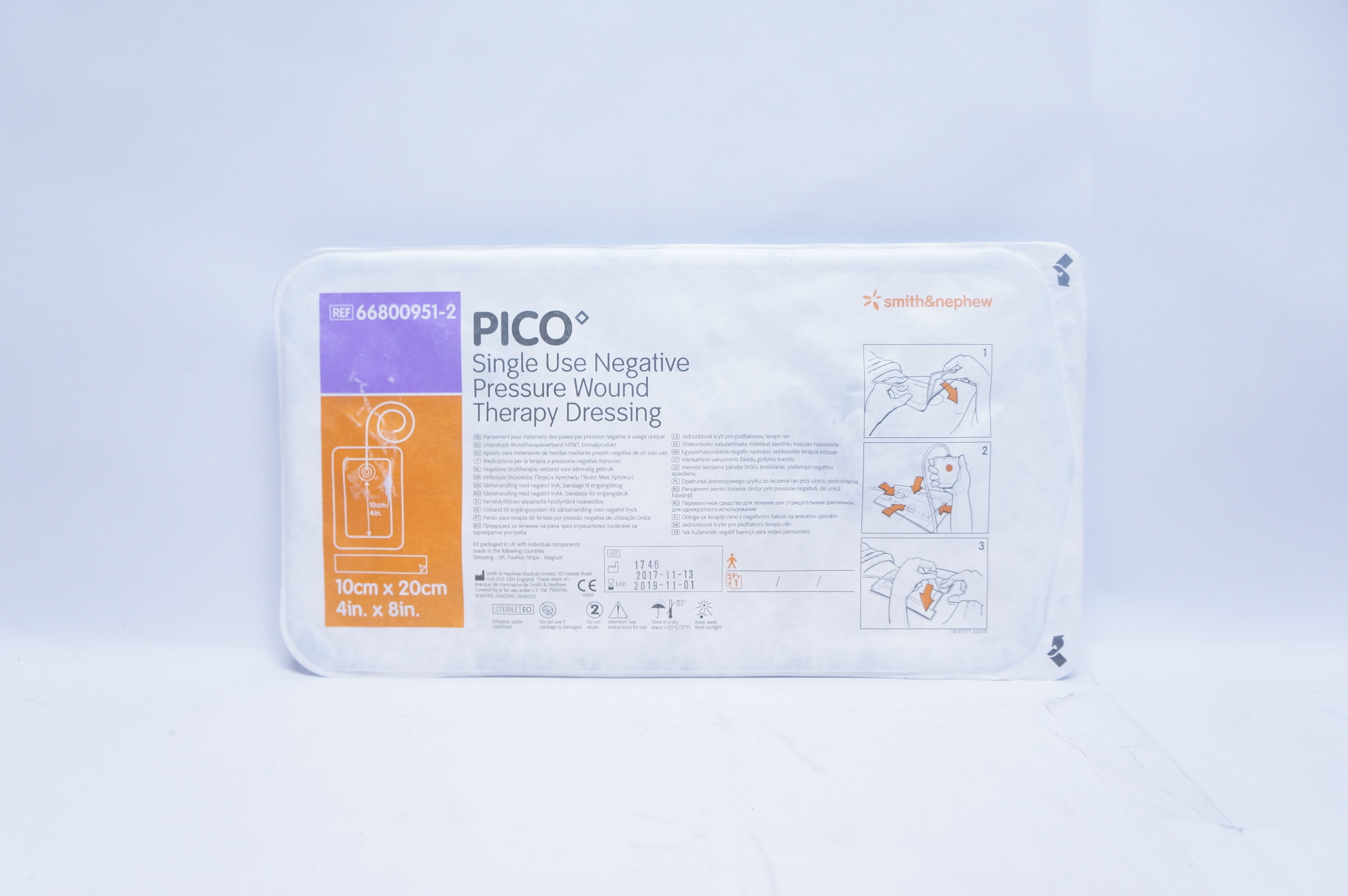 Smith&Nephew 66800951-2 PICO Negative Pressure Wound Therapy Dressing 4x8inch(x)