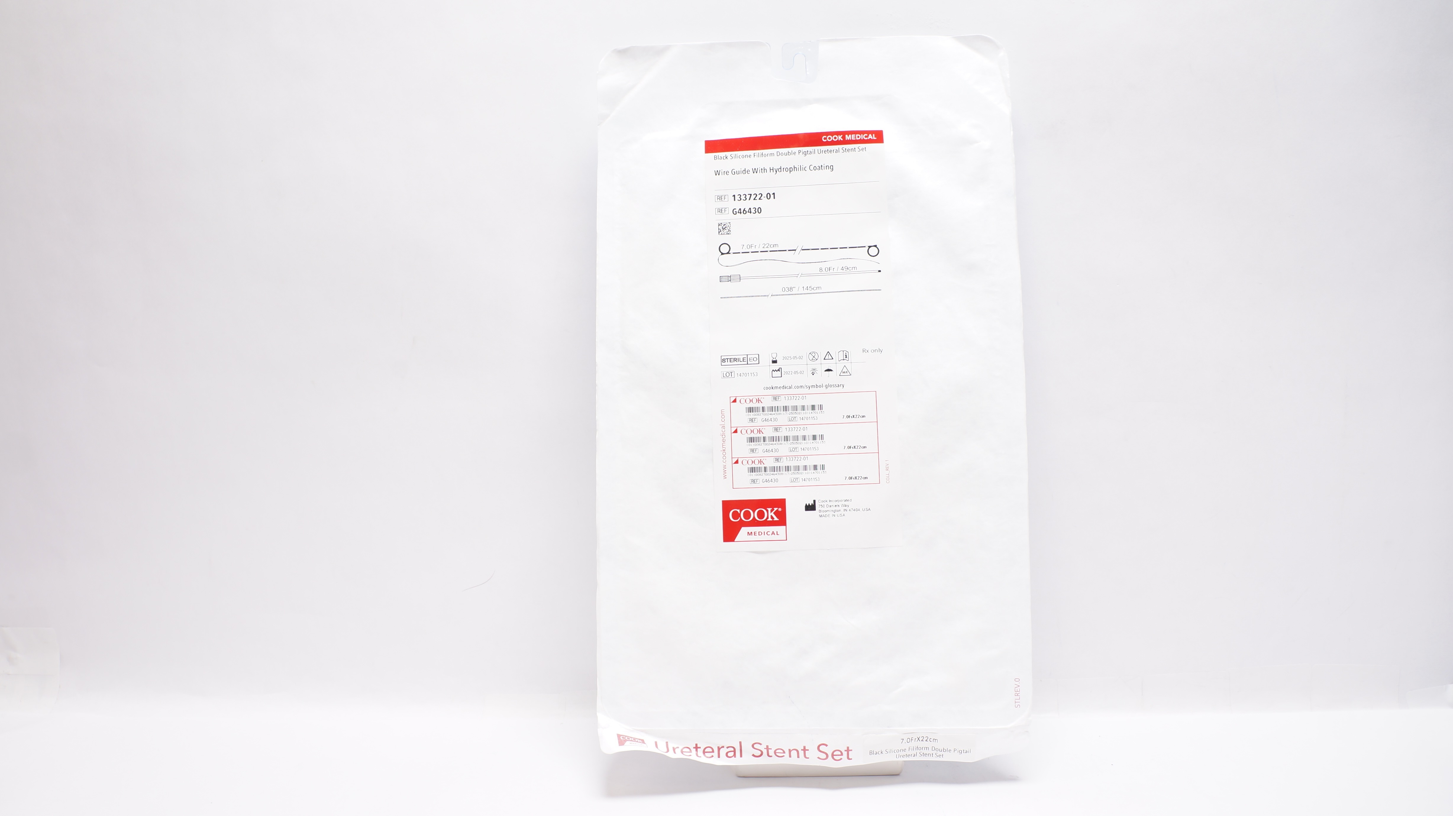 Cook Medical G46430 Wire Guide W/Hydrophilic Coating 7.0Fr x 22cm