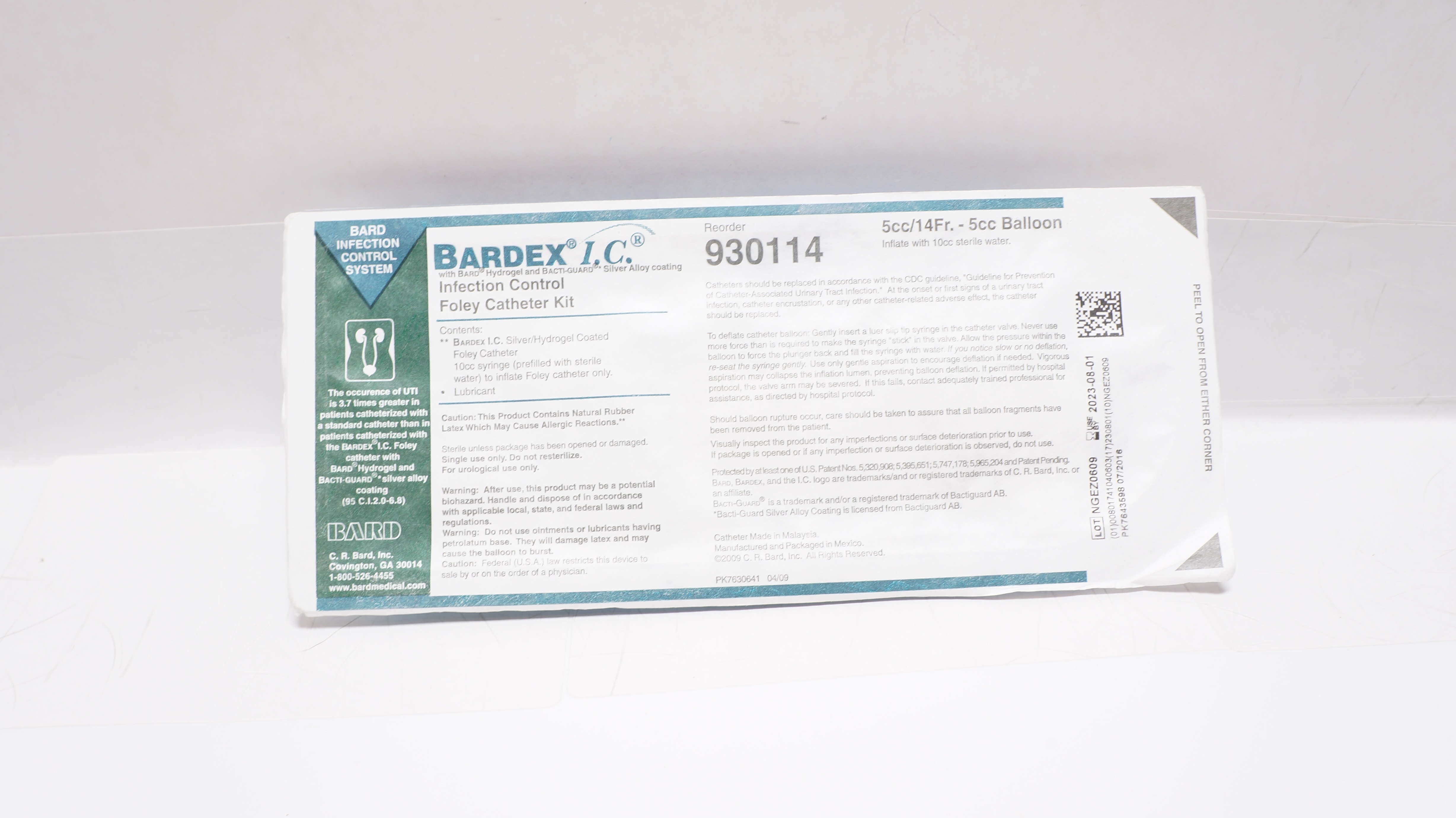 Bard 930114 Bardex I.C. Infection Control Foley Cath. Kit  5cc/14Fr. (x)