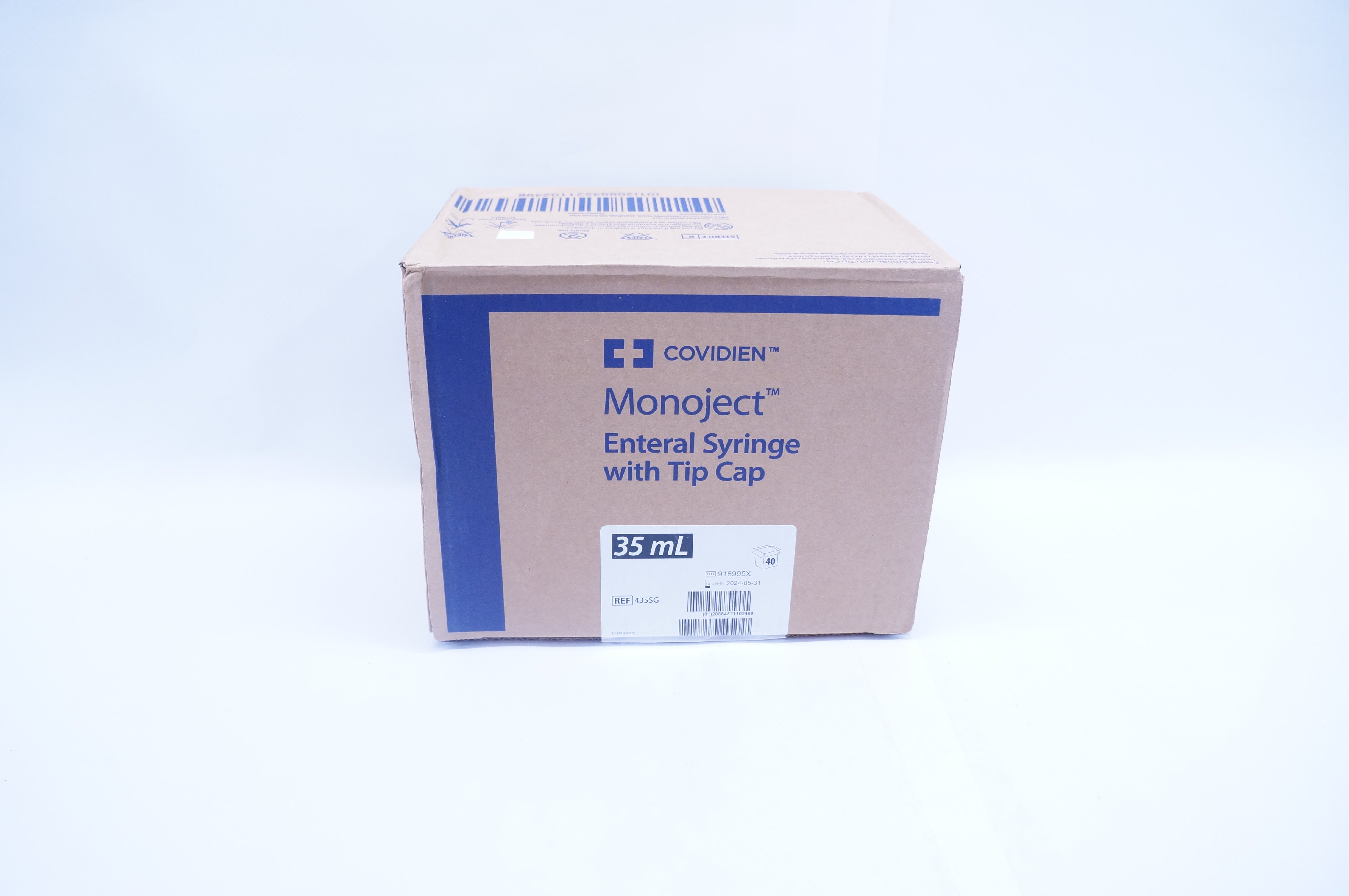 Covidien 435SG Monoject Enteral Syringe with Tip Cap 35ml - Case of 40