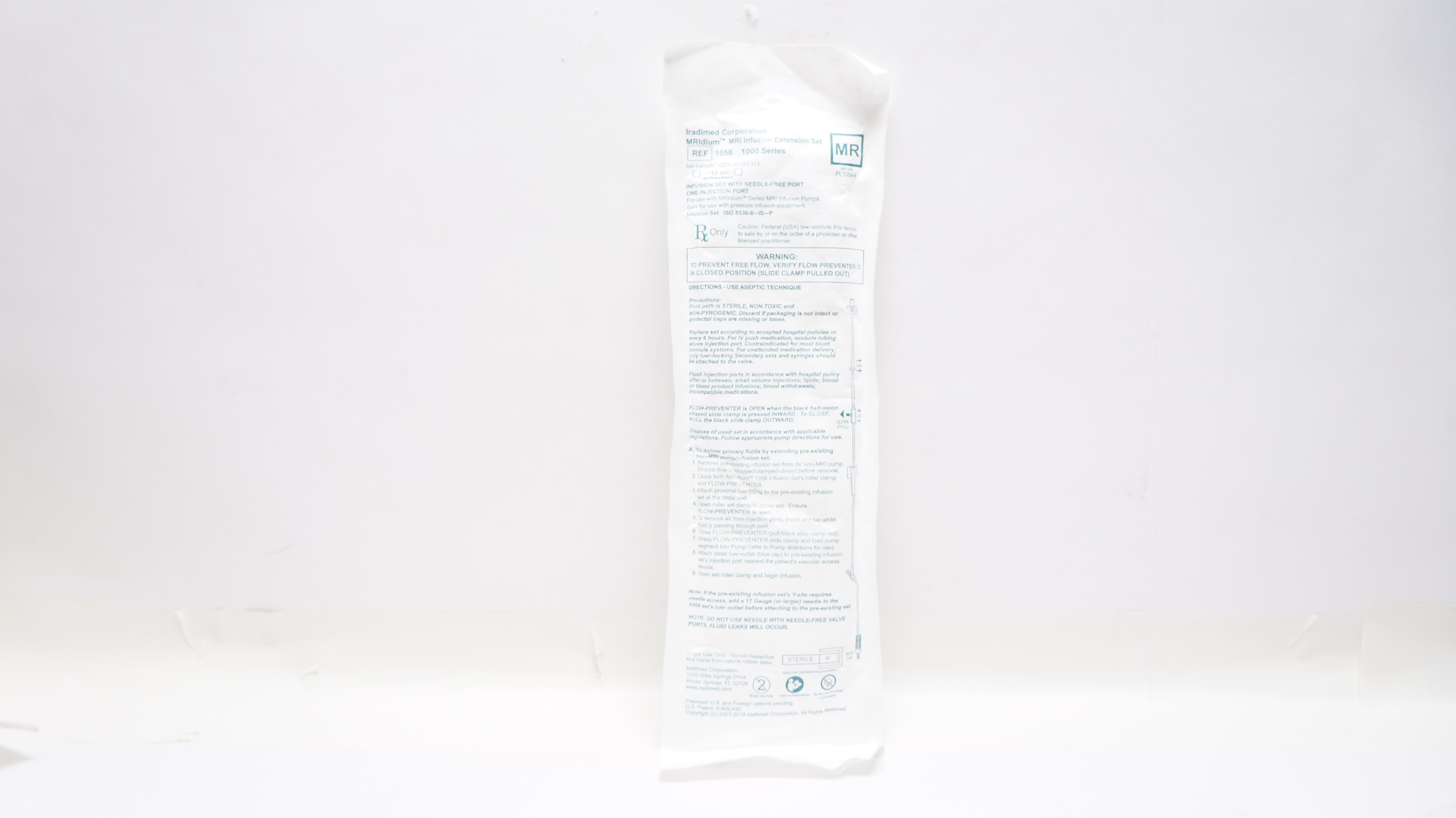 Iradimed 1058 MRIdium MRI Infusion Extension Set 1000 Series 92inch x 15mL (x)