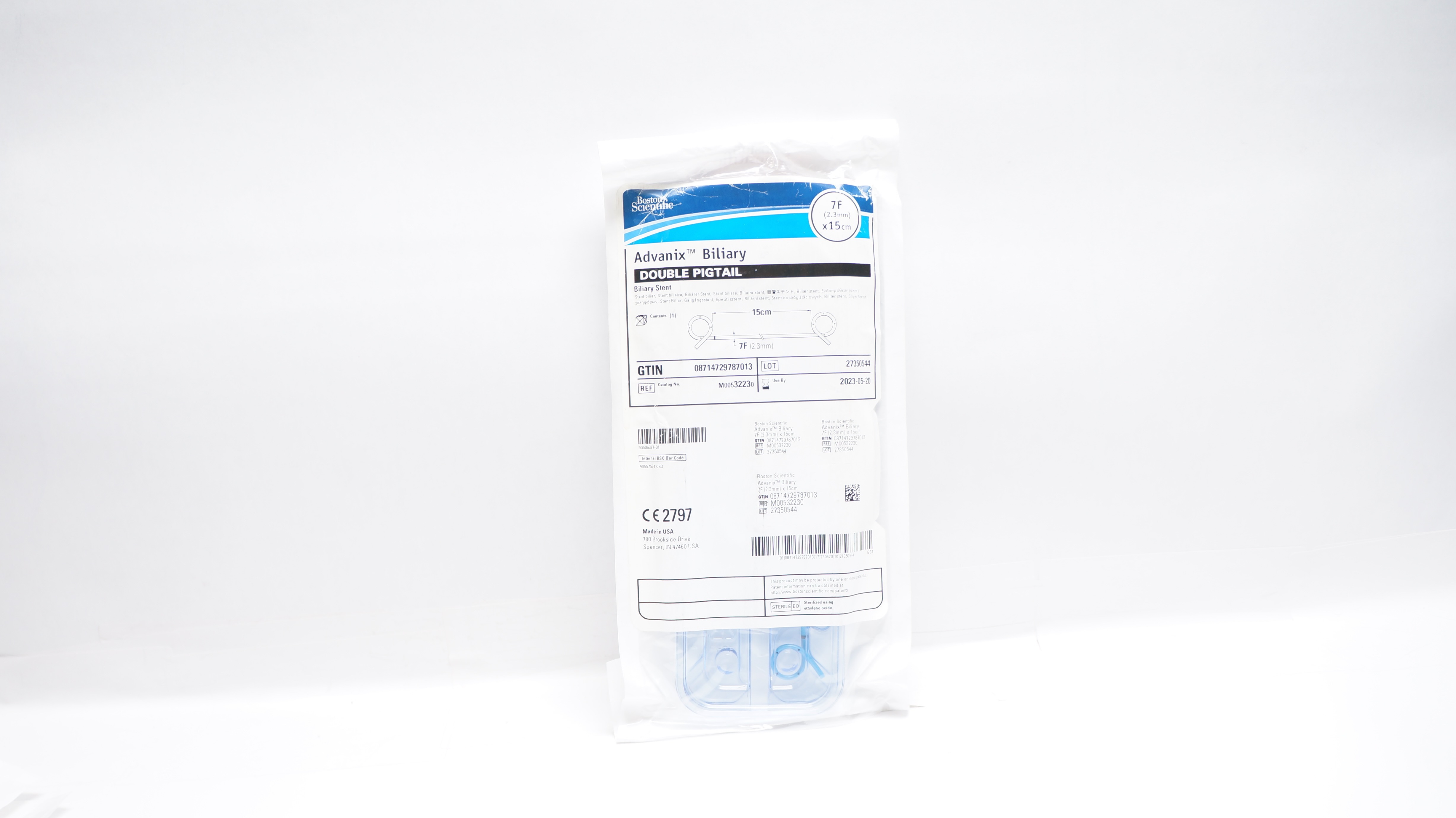 Boston Scientific M00532230 Advanix Biliary Double Pigtail Stnt 7F x 15cm (x)