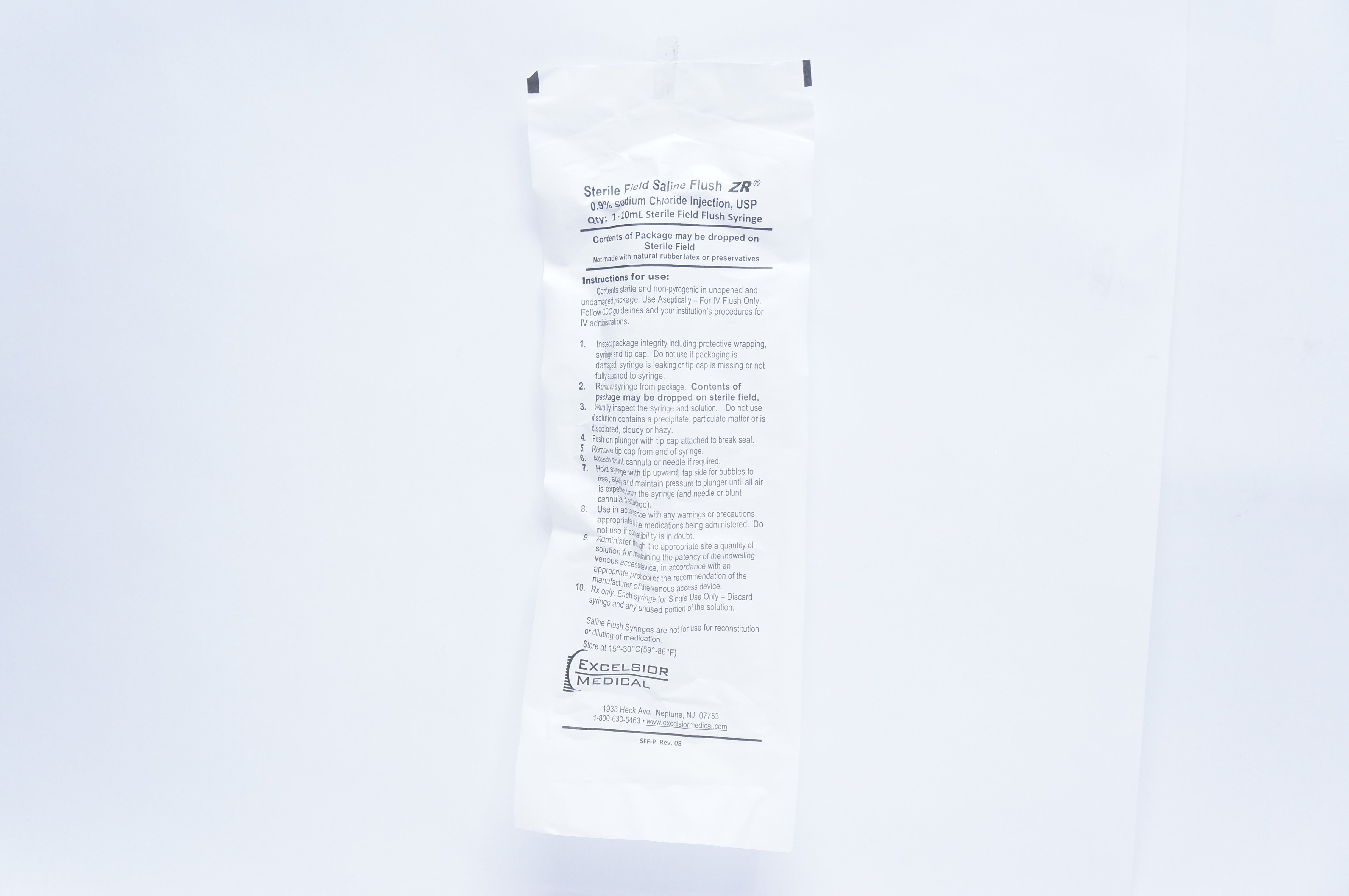 Excelsior Medical 10091-1 Sterile Field Saline Flush0.9 % Sodium Chloride 1-10 ml