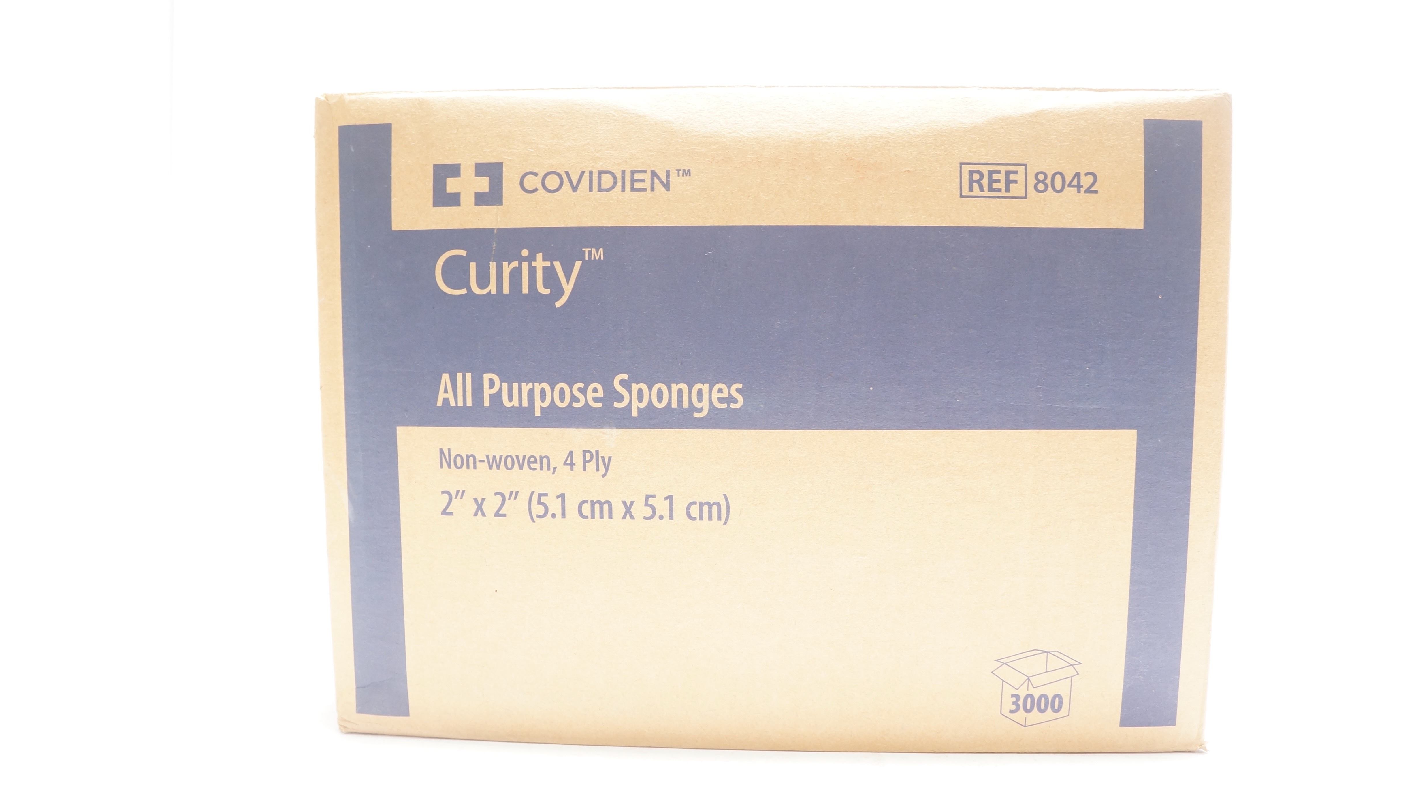 Covidien 8042 Curity Non-Woven All-Purpose Sponges 2 x 2 inch - Case of 3000 (x)