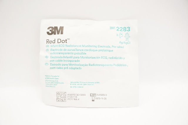 3M 2283 Infant ECG Radiolucent Monitoring Electrode, Pre-Wired - Pack of 3(x)