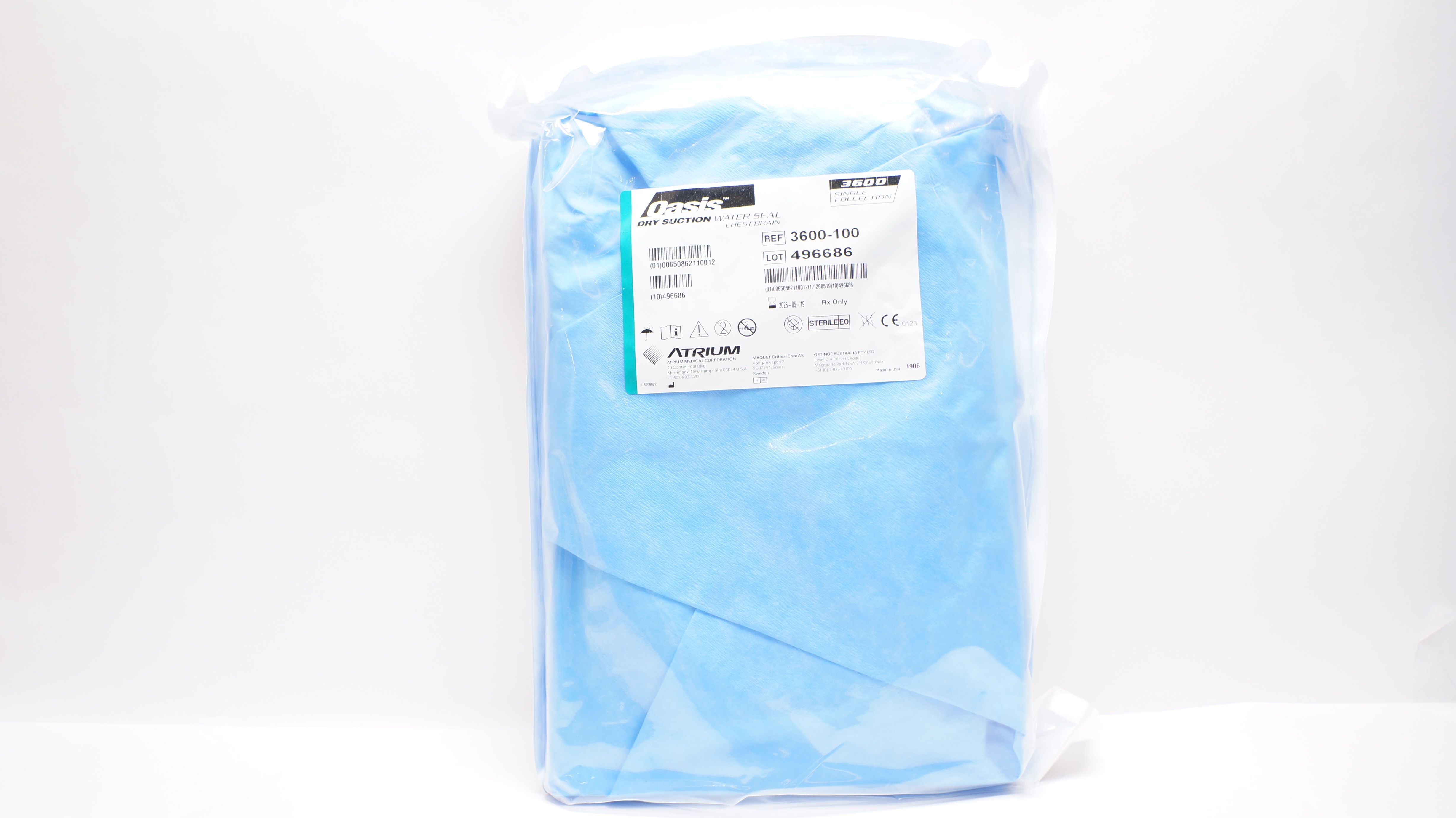 Atrium 3600-100 Oasis Dry Suction Water Seal Chest Drain