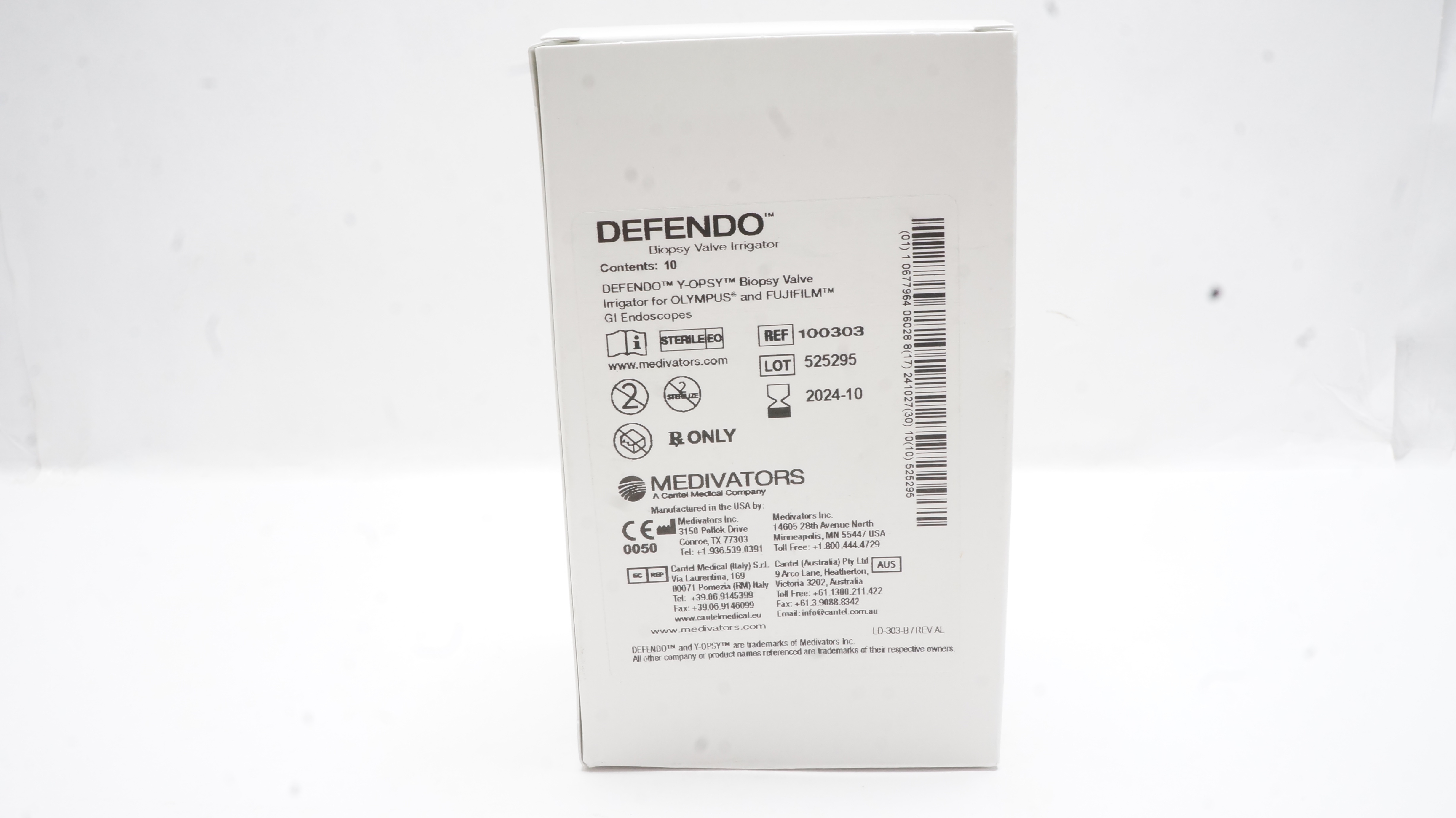 Medivators 100303 Defendo Y-OPSY Biopsy Valve Irrigator - Box of 10