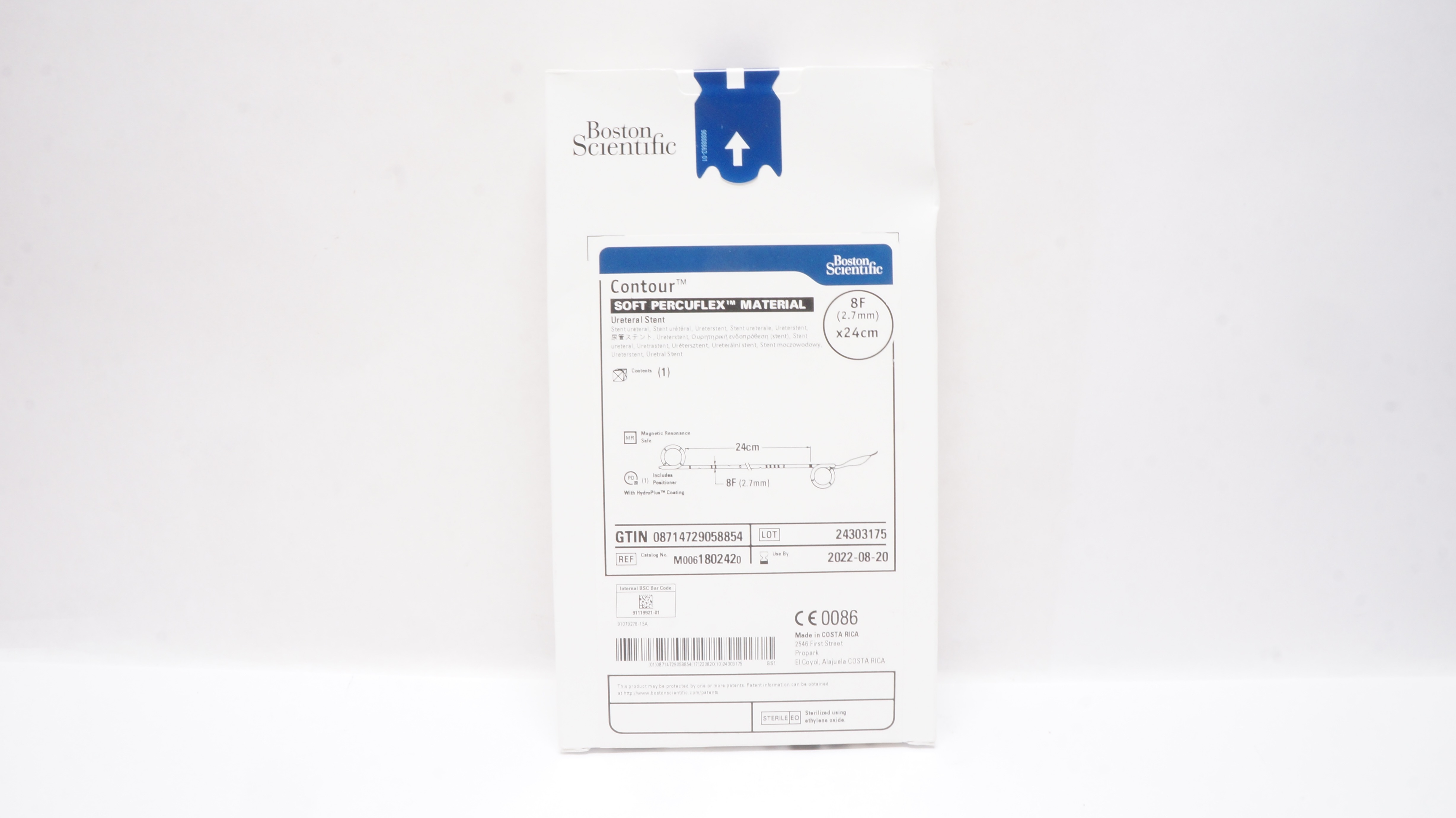 Boston Scientific 180242 Contour Soft Percuflex Ureteral Stnt. 8F x 24cm (x)
