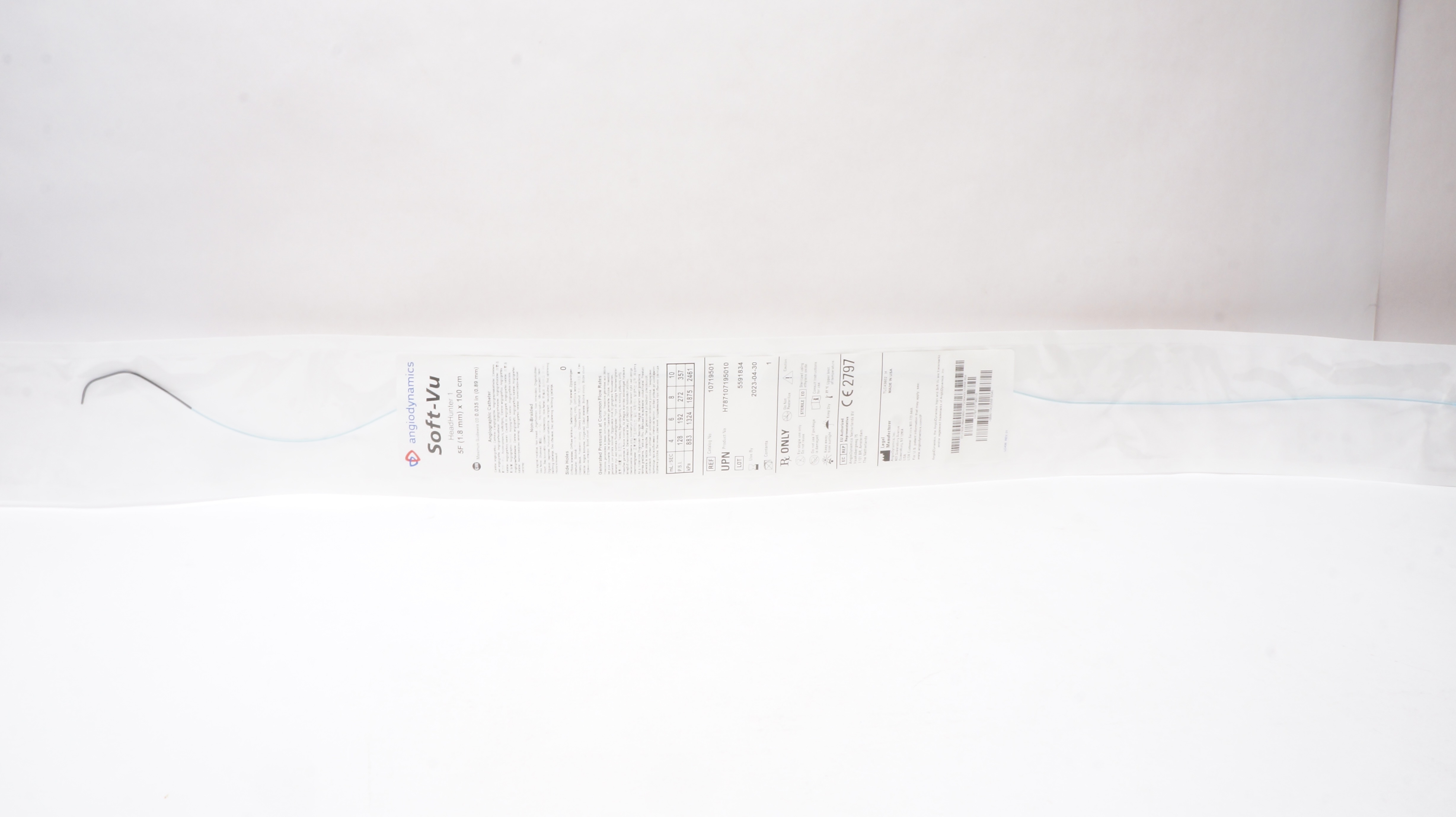 AngioDynamics 10719501 Soft-Vu Anglographic Cath. 5F x 100cm (x)