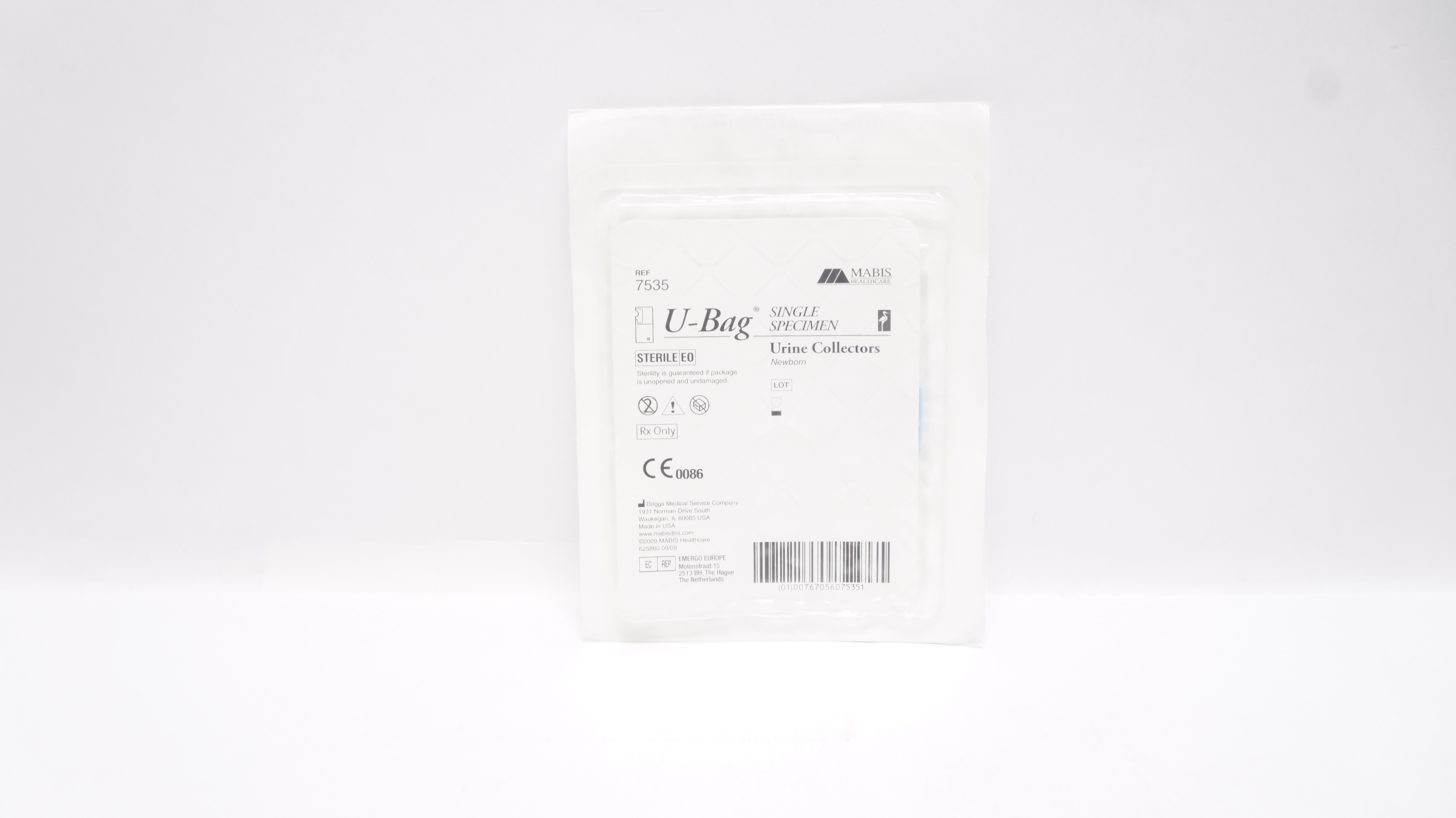 Briggs 7535 Mabis Healthcare U-Bag Single Specimen Urine Collectors Newborn (x)