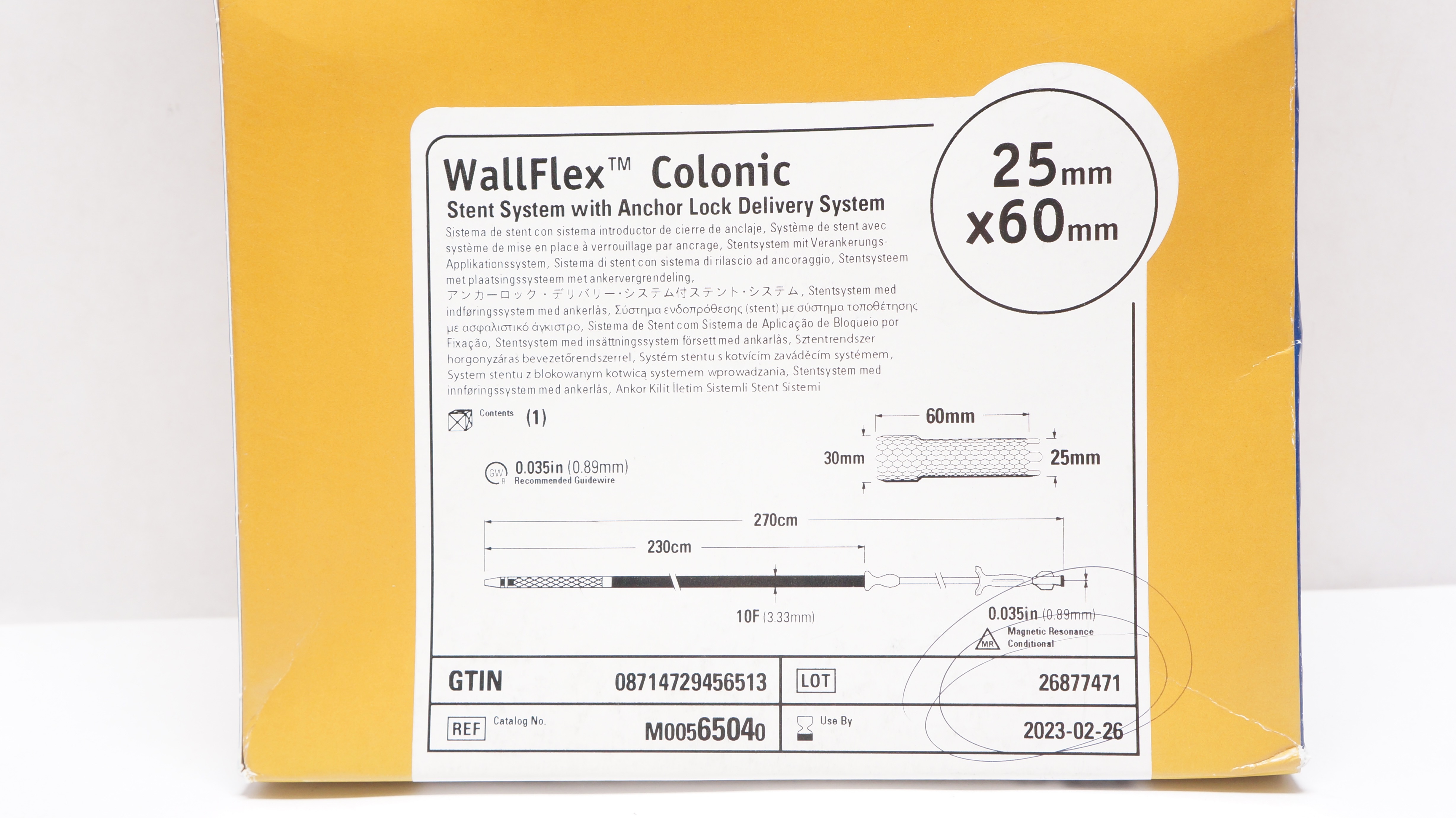 Boston Scientific M00565040 WallFlex Colonic Stnt System 25mm x 60mm (x)