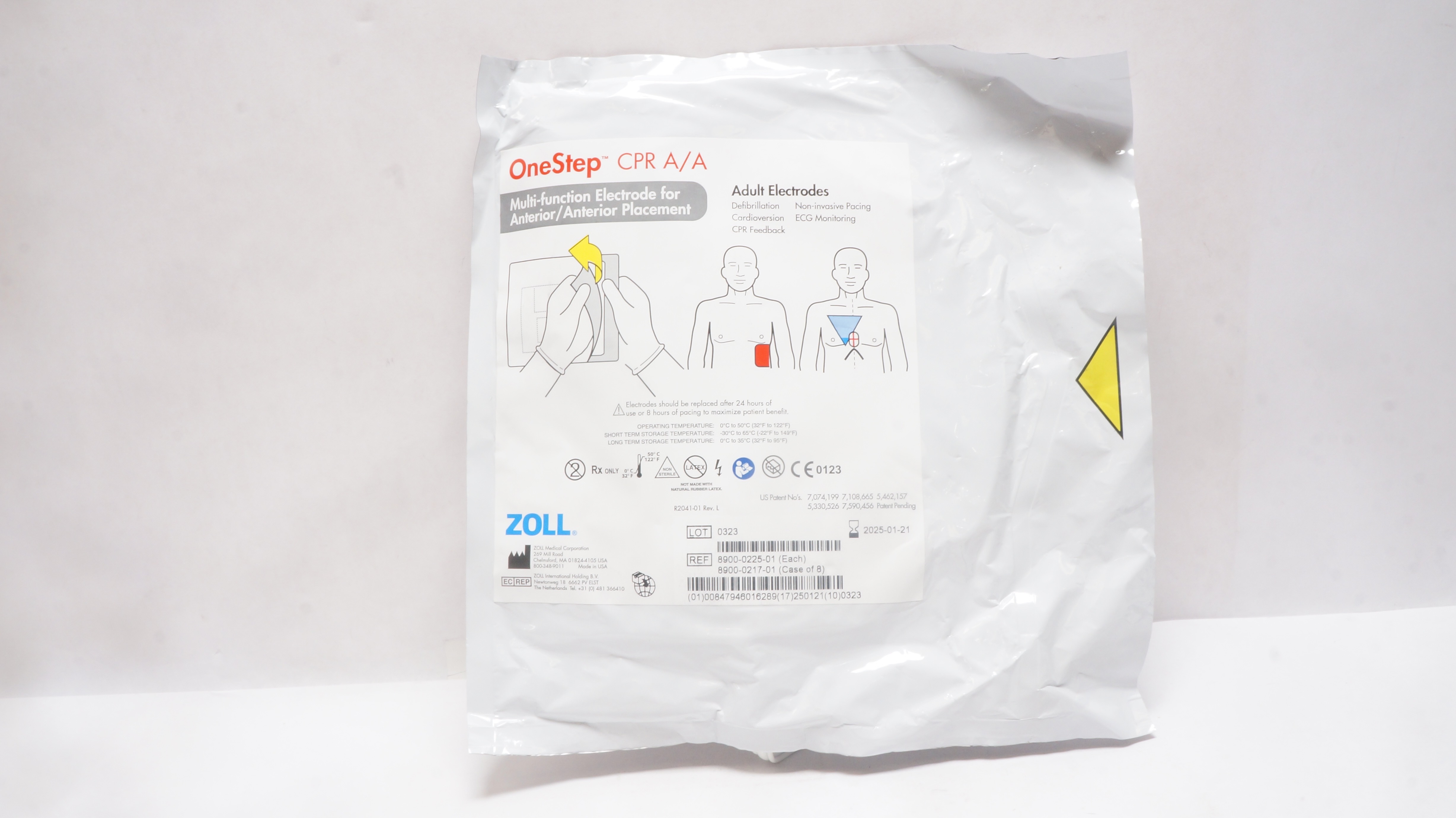 Zoll 8900-0225-01 OneStep CPR A/A Adult Multi-Function Electrodes