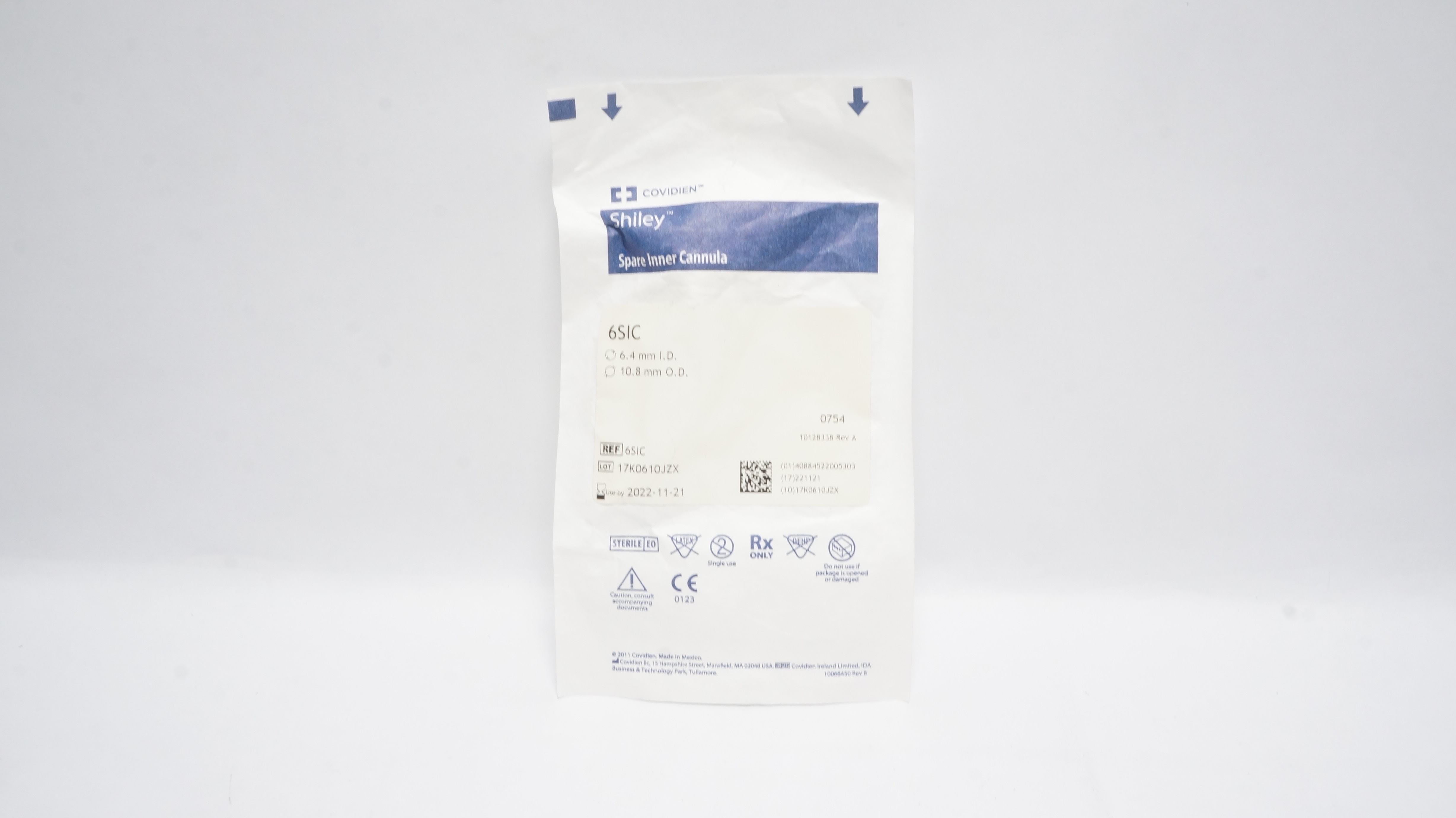 Covidien 6SIC Shiley Spare Inner Cannula 6.4mm I.D. x 10.8mm O.D. (x)