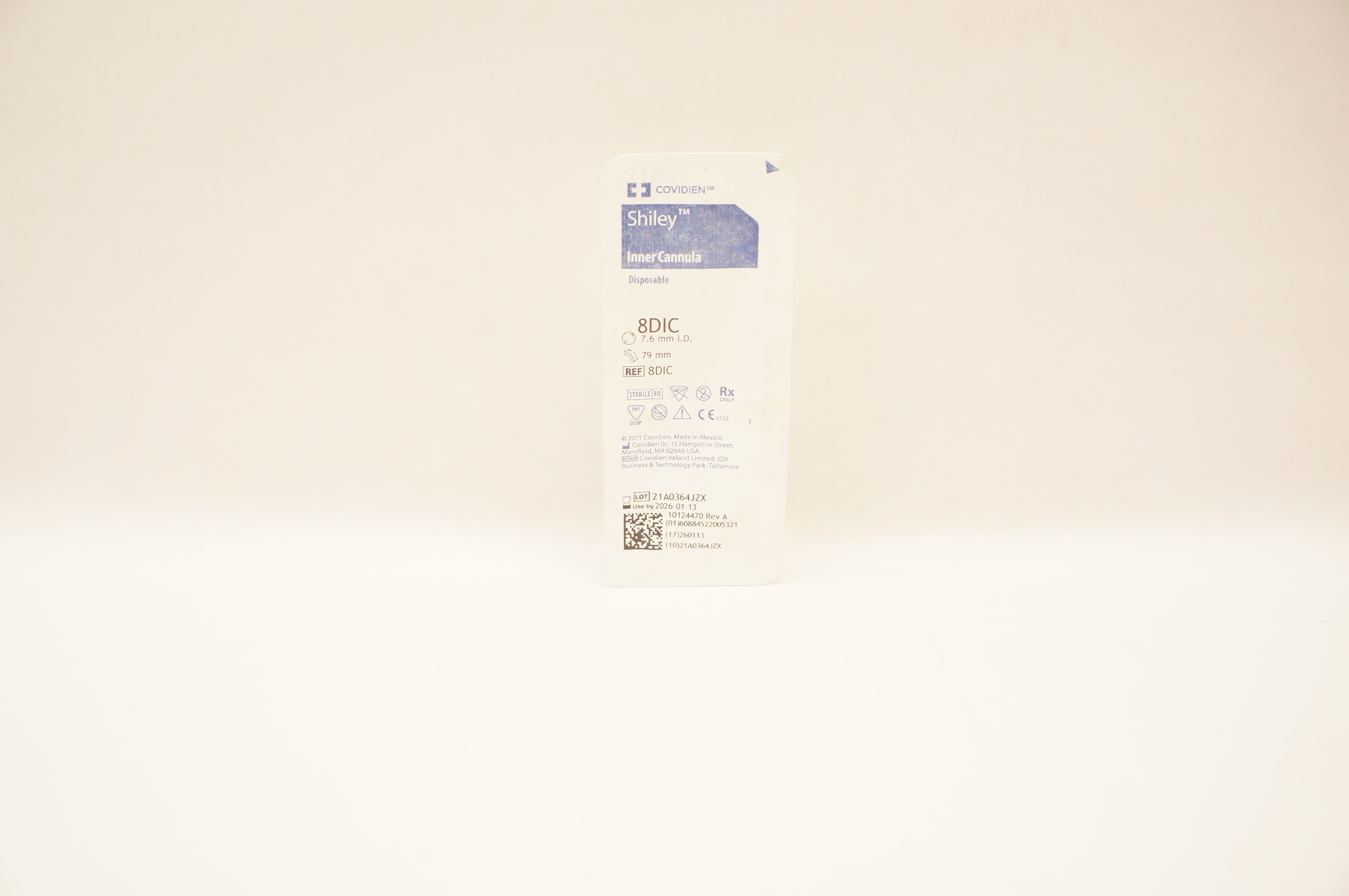 Covidien 8DIC Shiley Inner Cannula Disposable 7.6mm I.D. x 79mm