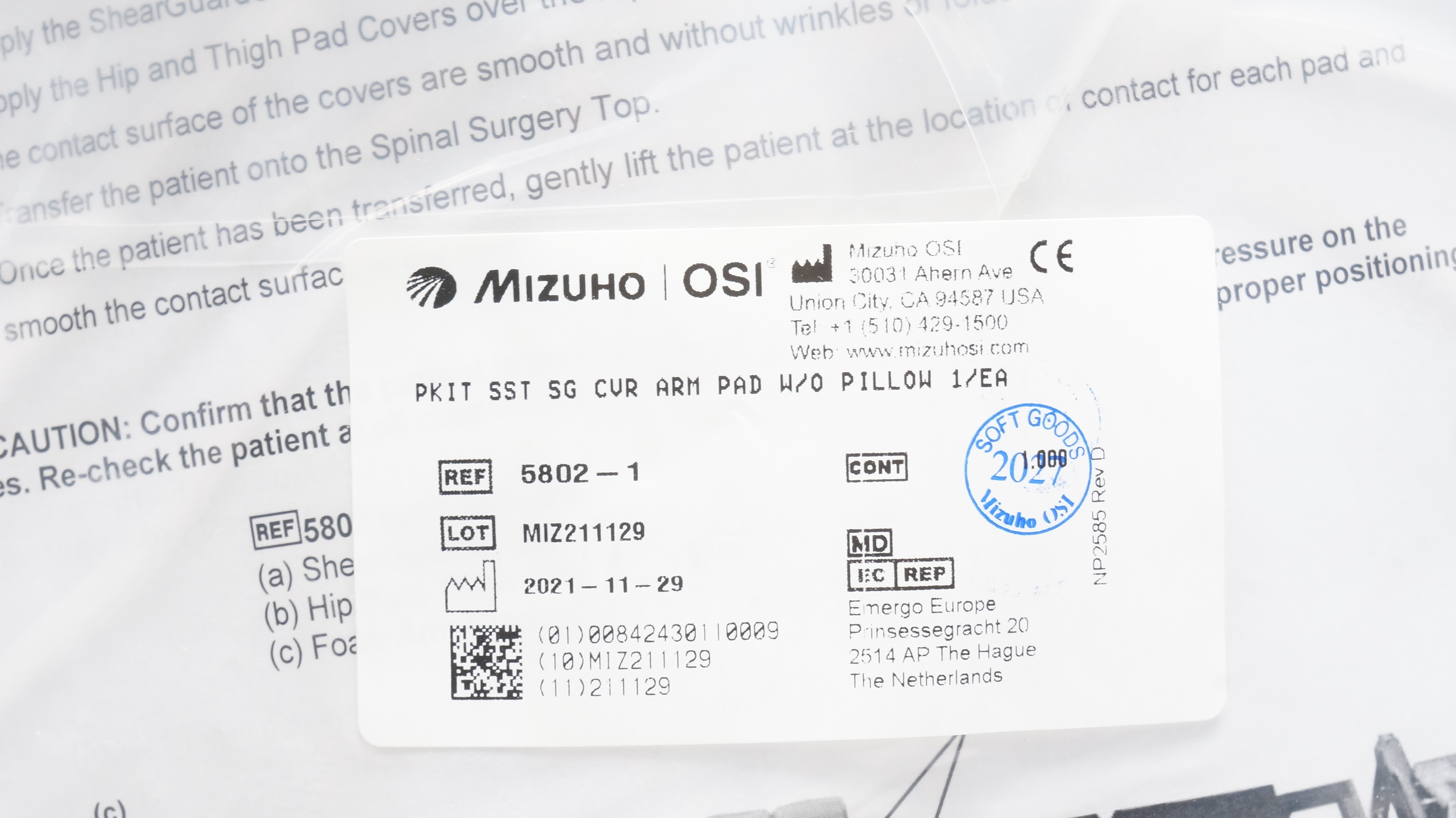 Mizuho OSI 5802-1 Spinal Surgeryl Top Patient Care Kit