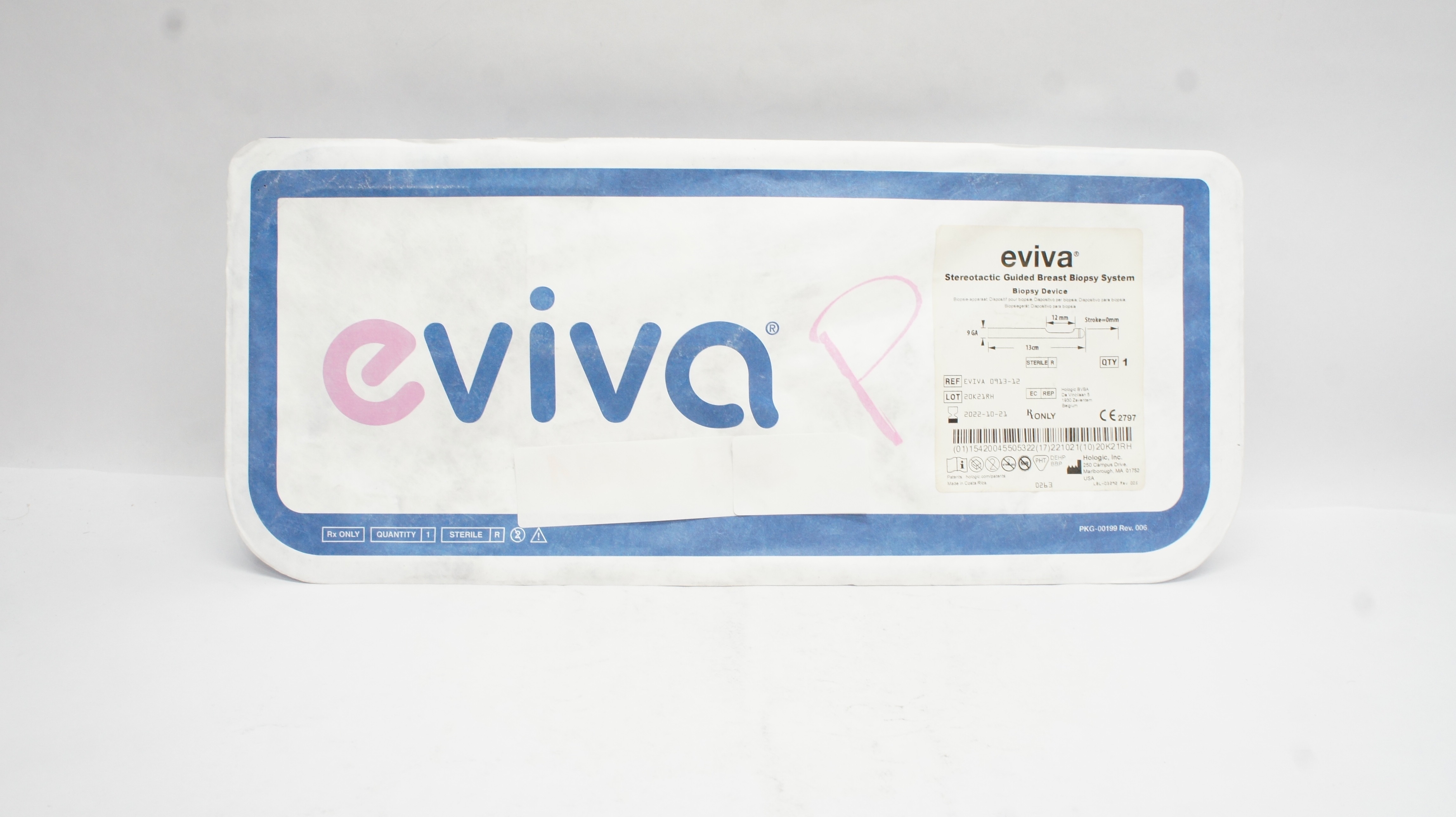 Hologic EVIVA 0913-12 Stereotactic Guided Breast Biopsy System 9Ga x 13cm (x)