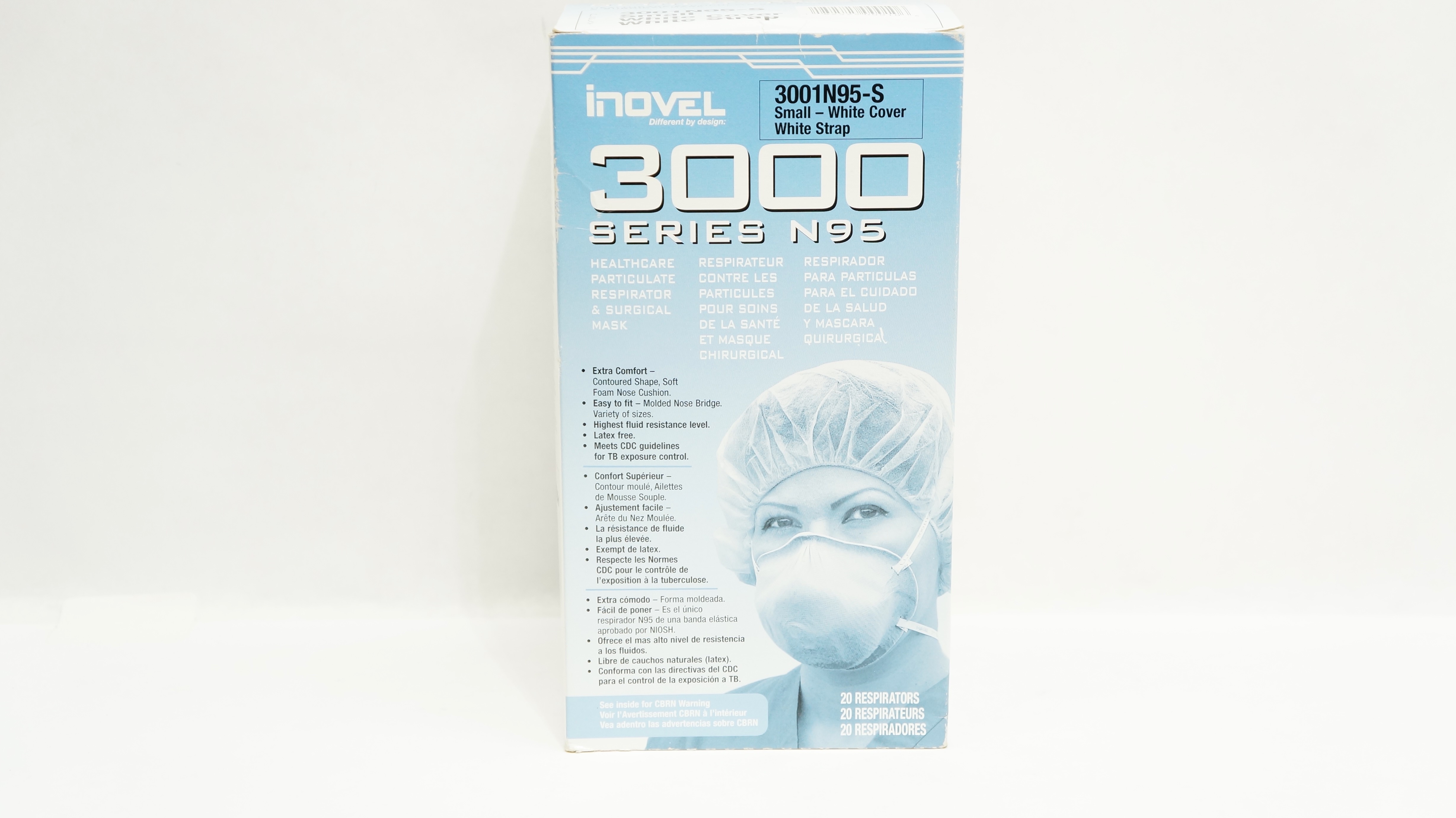 Inovel 3001N95-S 3000 N95 Healthcare Particulate Respirator & Mask - Box of 20