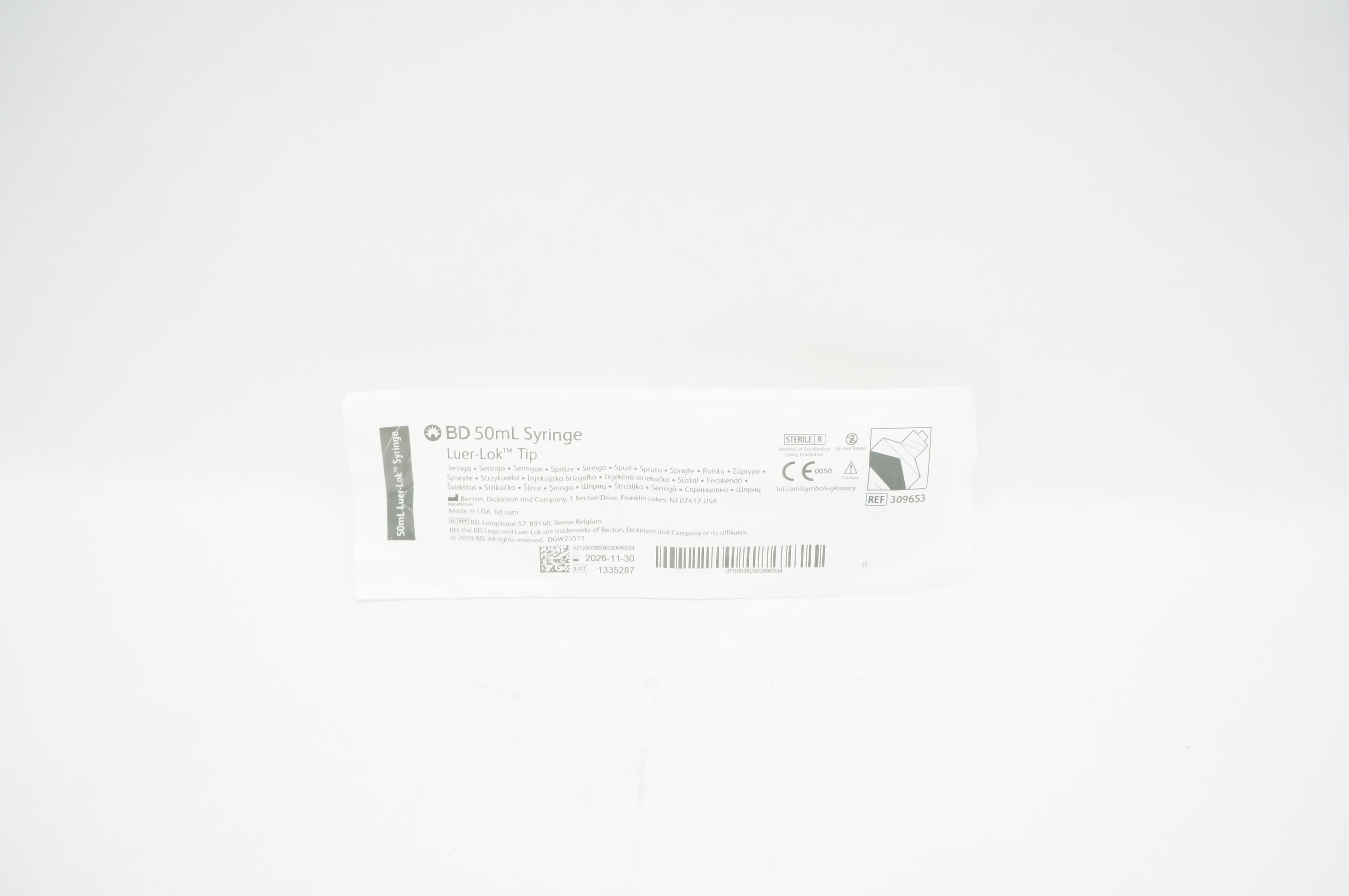 BD 309653 60ml Syringe Luer-Lok Tip