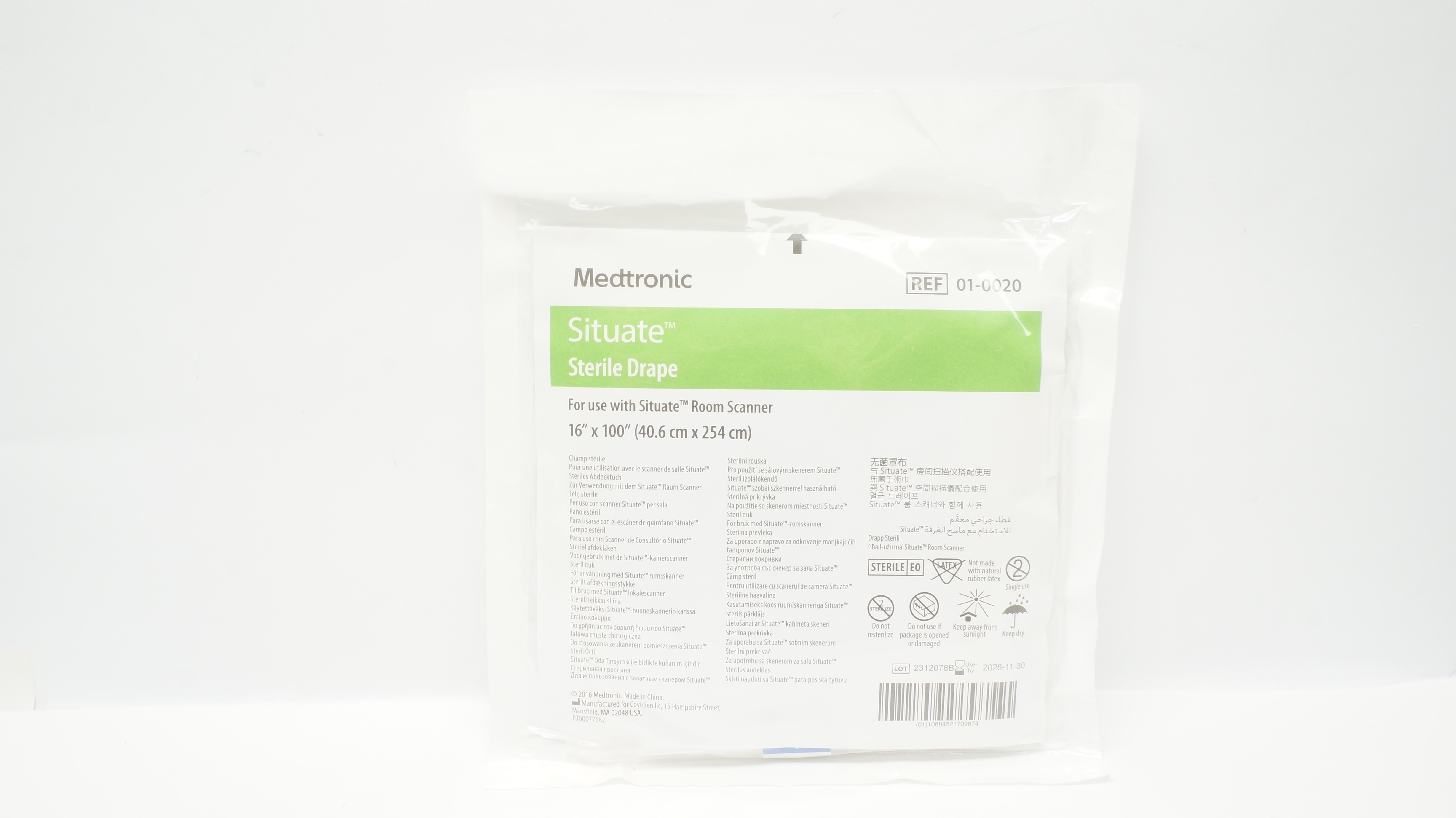 Medtronic 01-0020 Situate Sterile Drape For Situate Room Scanner 16 x 100inch