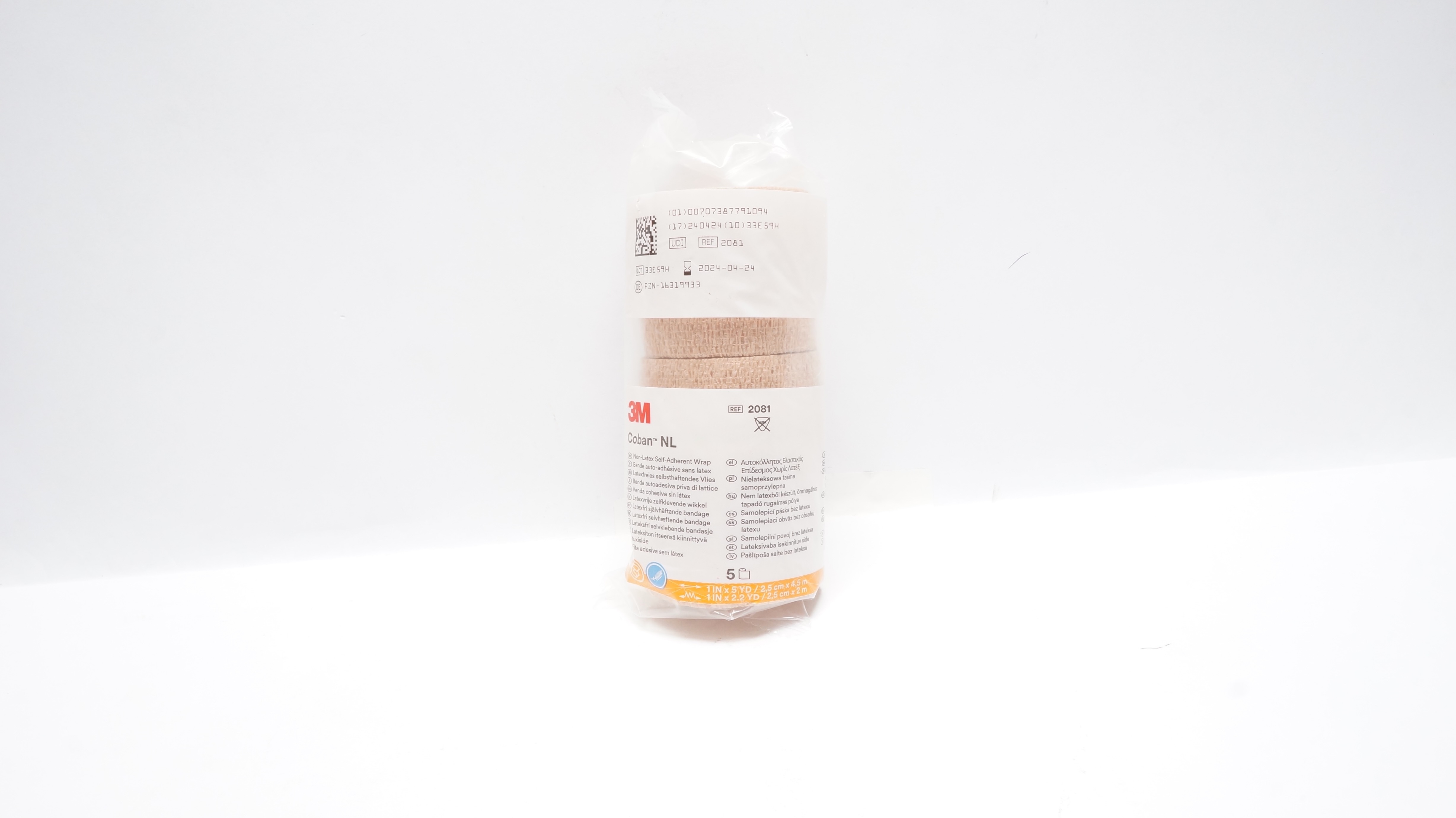 3M 2081 Coban NL Self-Adherent Wrap 1inch x 5yd, 1inch x 2.2yd (x)