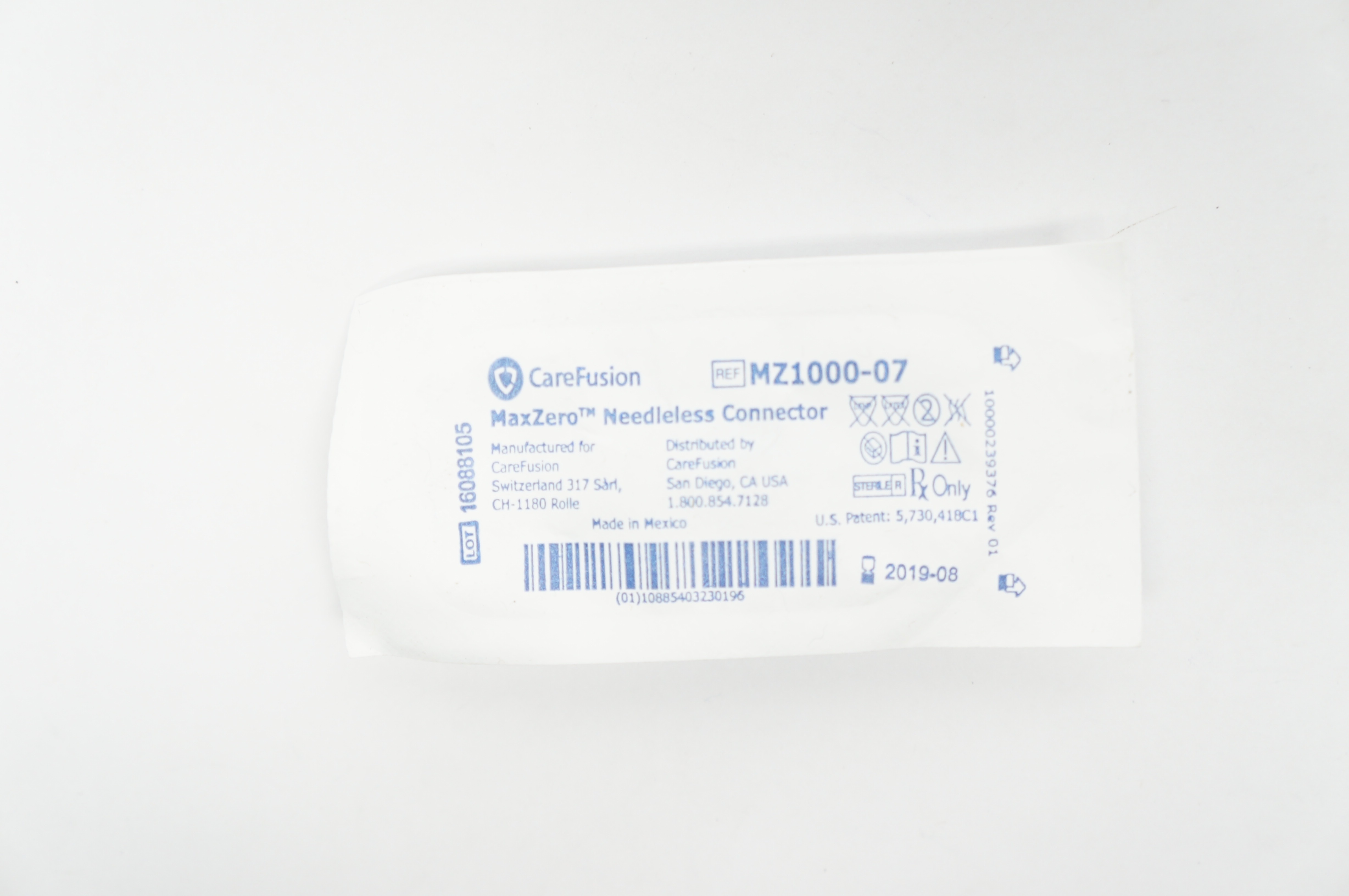 Carefusion MZ1000-07 MaxZero Ndleless Connector (x)