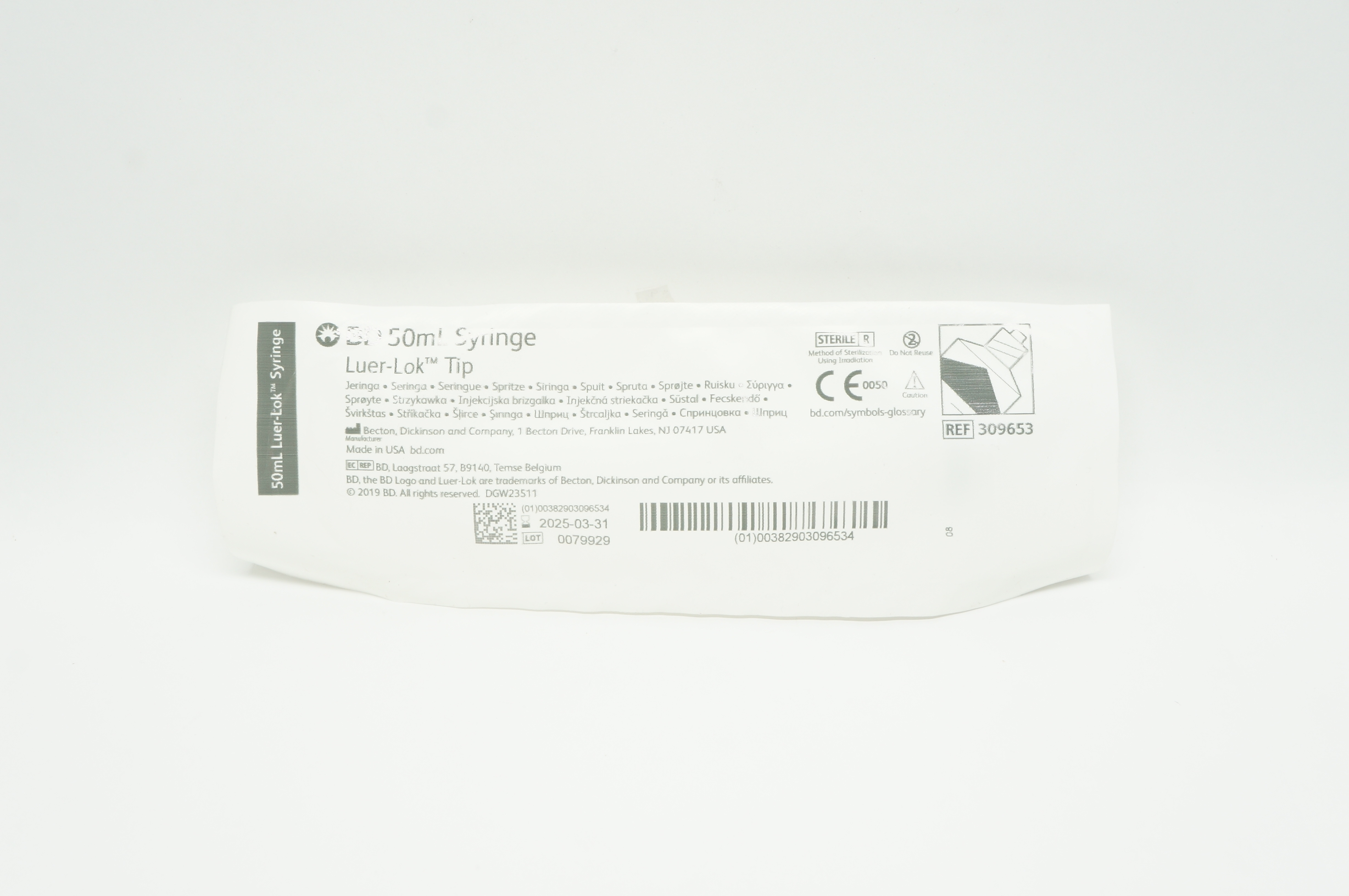 BD 309653 50ml Syringe Luer-Lok Tip