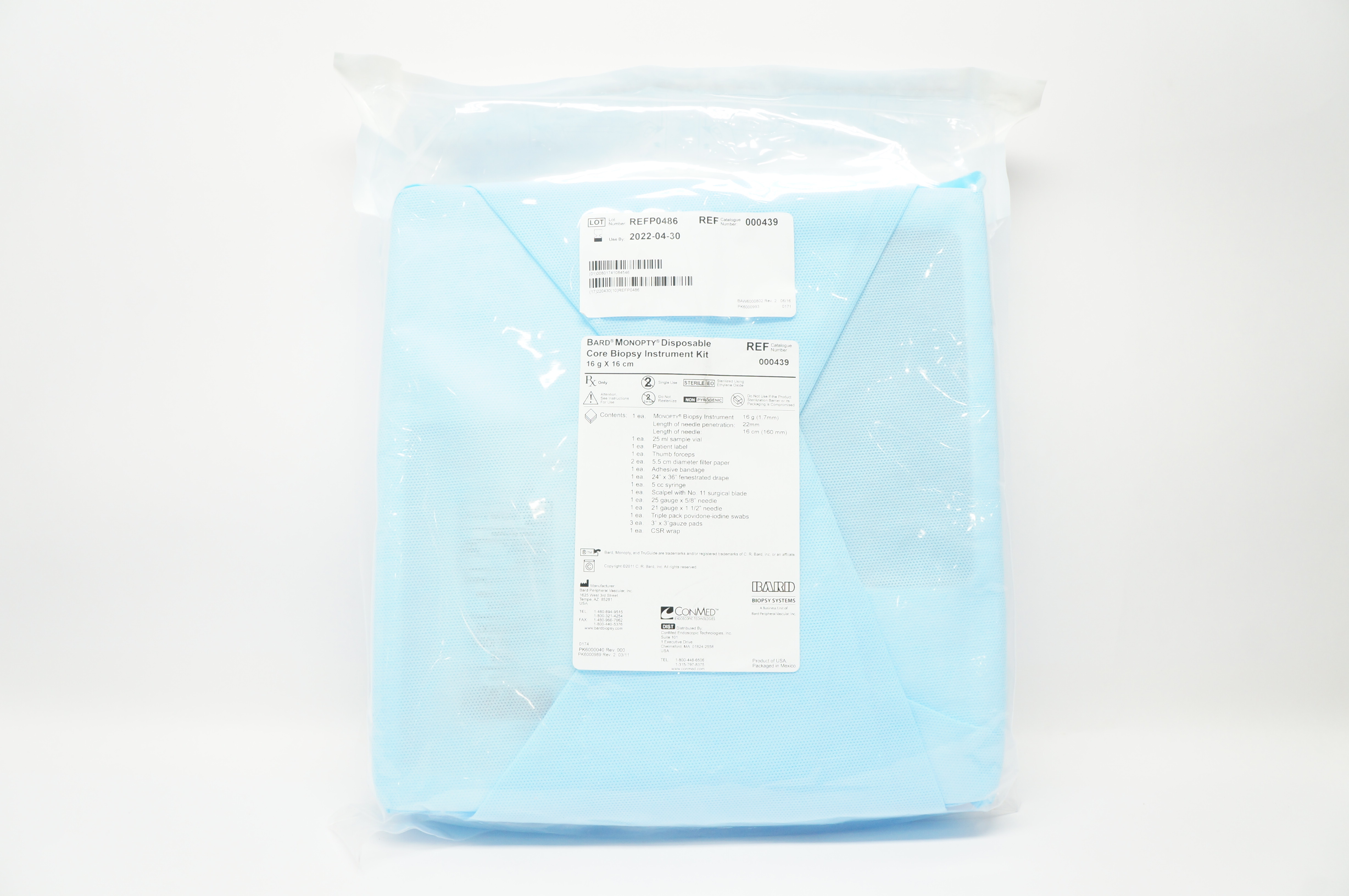 Bard 000439 Monopty Disposable Core Biopsy Instrument Kit 16g x 16cm (x)